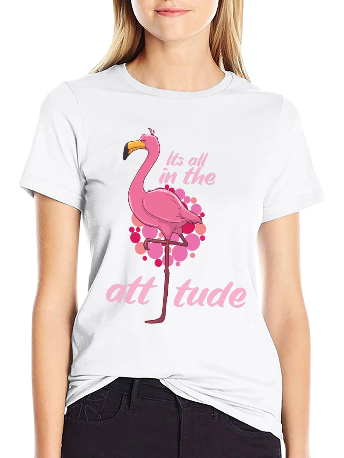 Flamingo Attitude Black T-Shirt