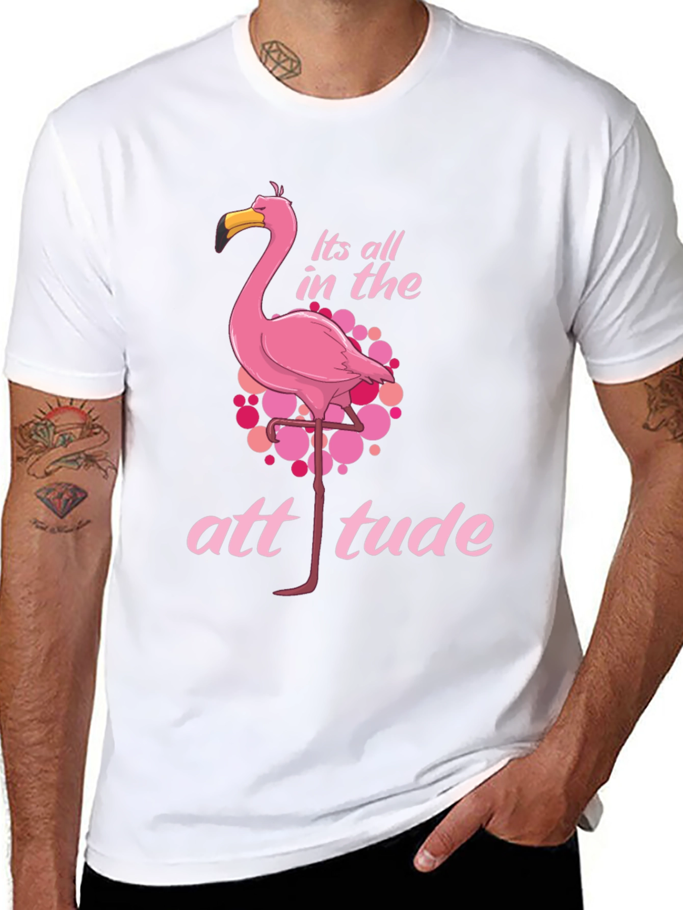 Flamingo Attitude Black T-Shirt