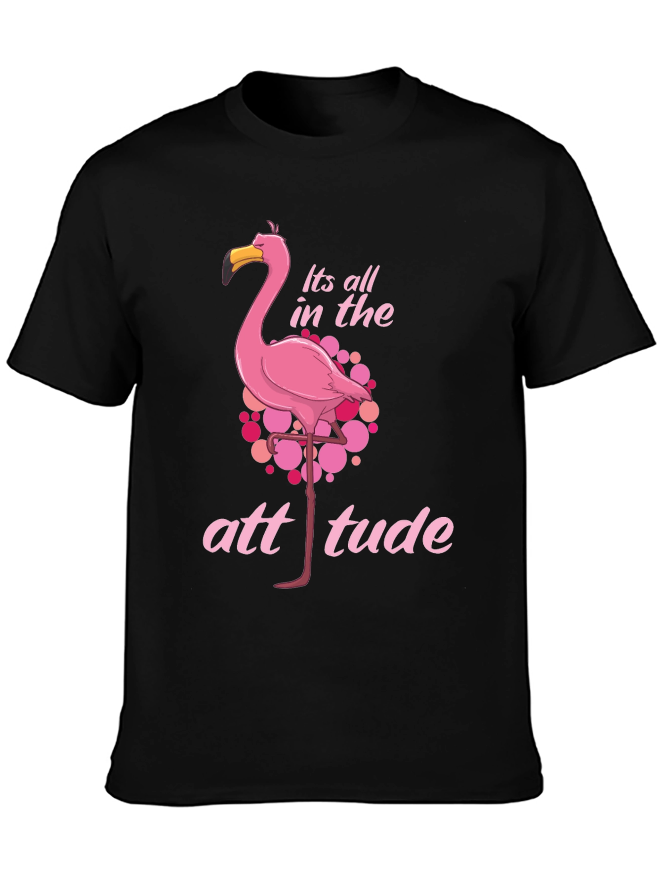 Flamingo Attitude Black T-Shirt
