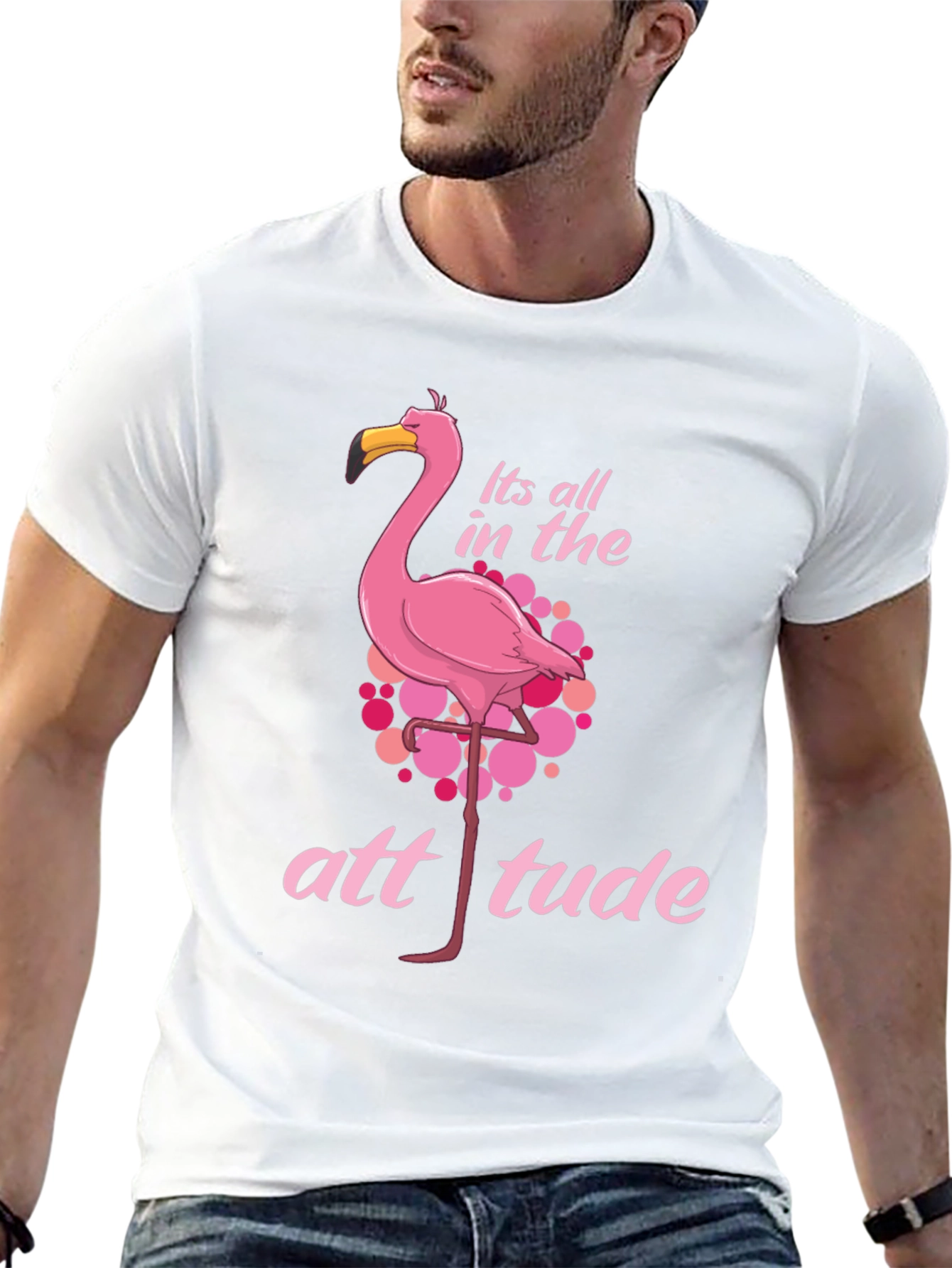 Flamingo Attitude Black T-Shirt