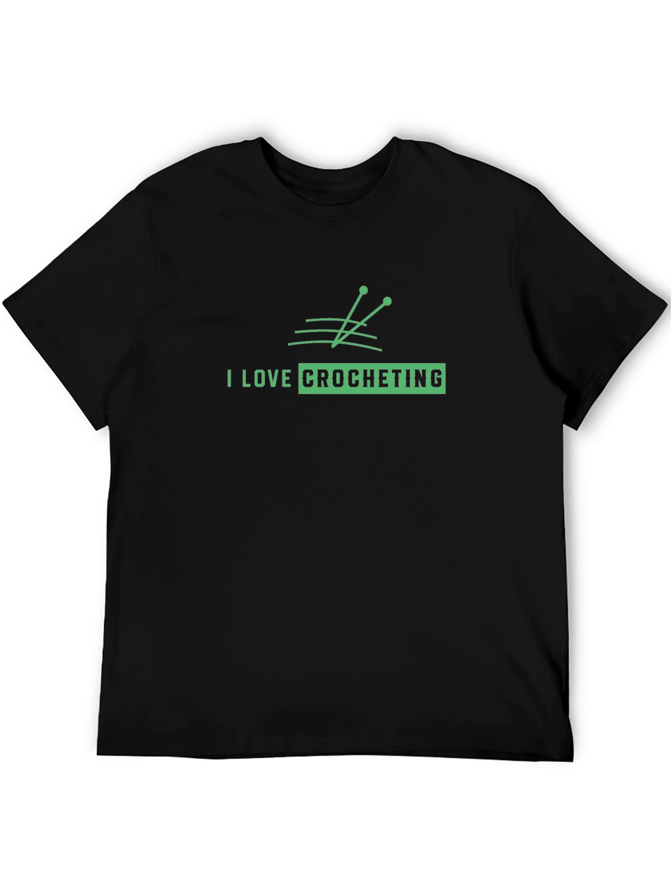 I Love Crocheting Graphic T-Shirt - Black
