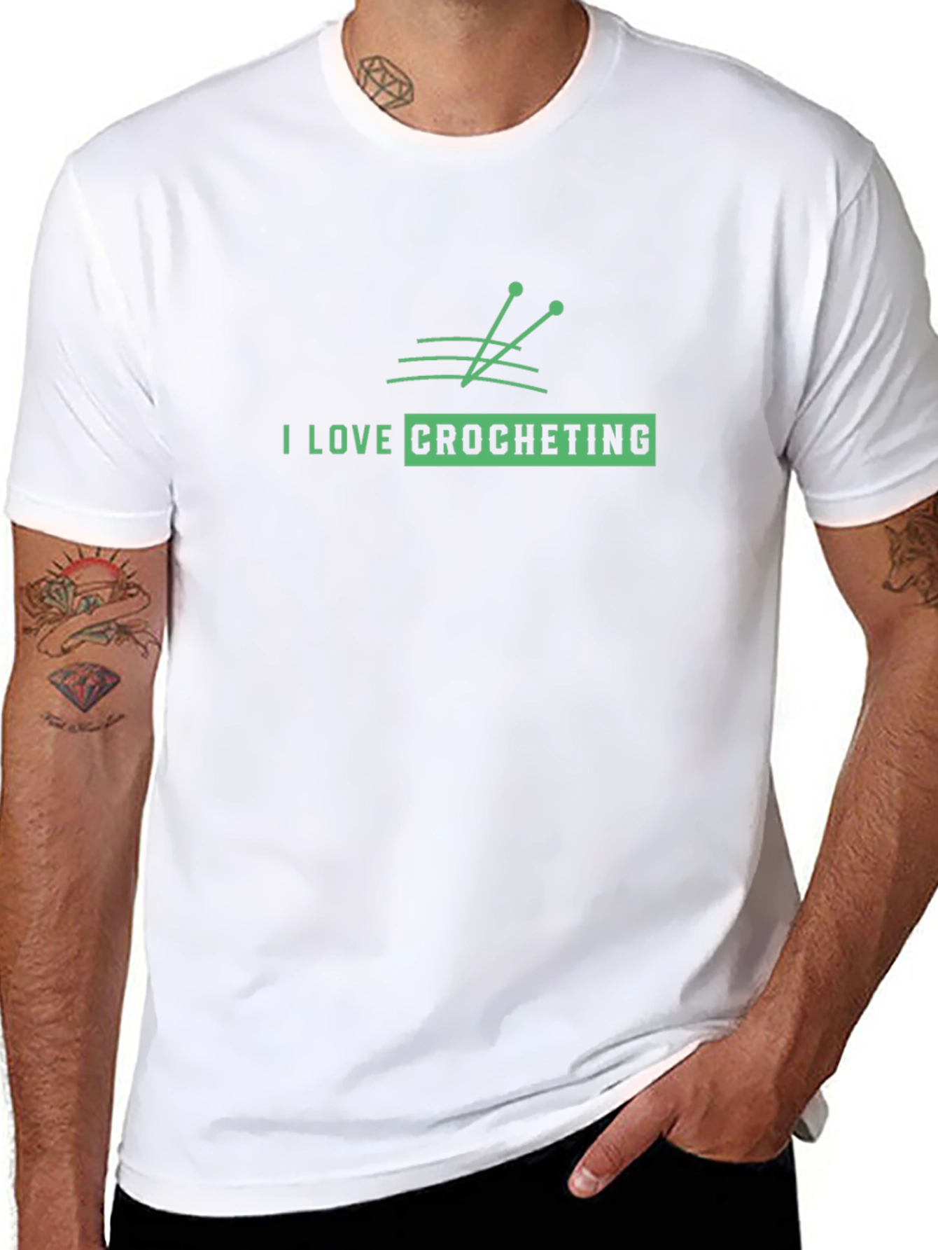 I Love Crocheting Graphic T-Shirt - Black