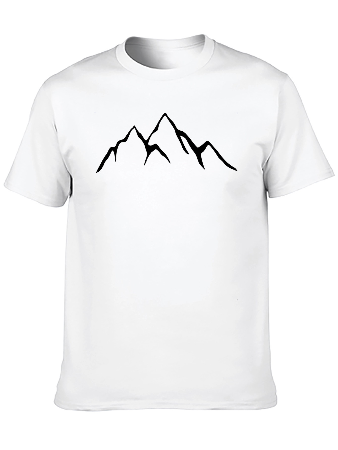 Mountain Peak Graphic Tee - Black Cotton Comfort