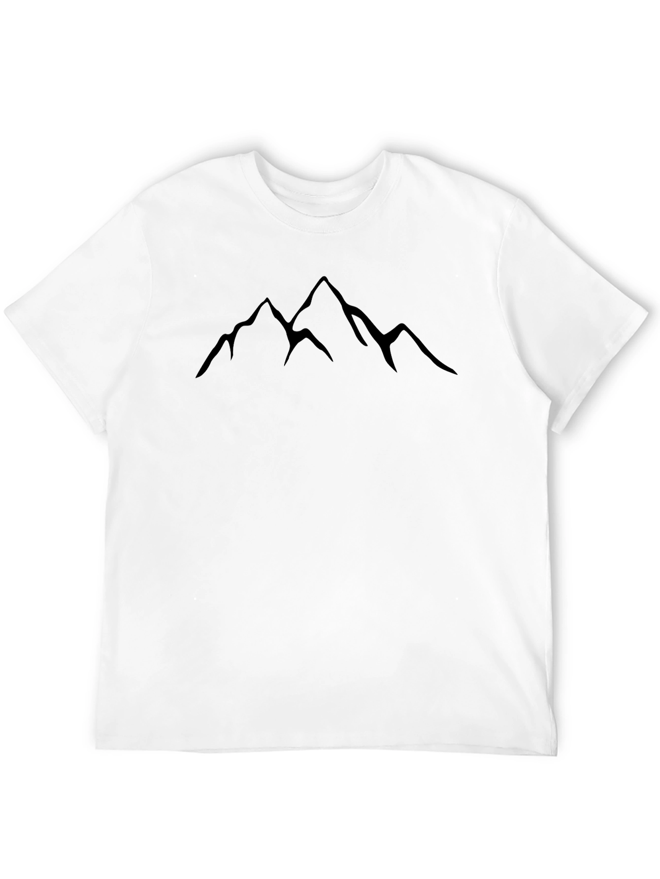 Mountain Peak Graphic Tee - Black Cotton Comfort