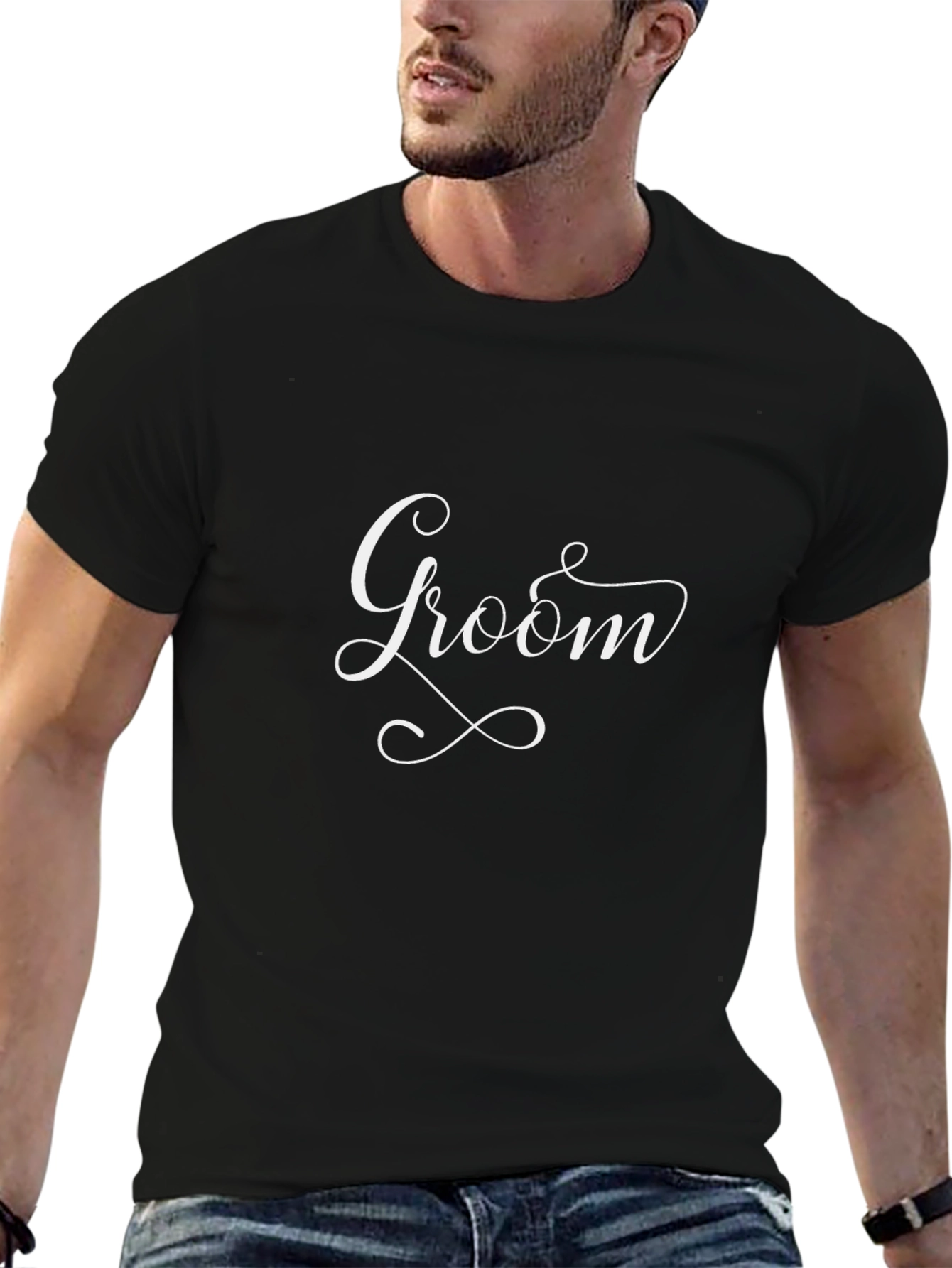 Groom Script Black T-Shirt