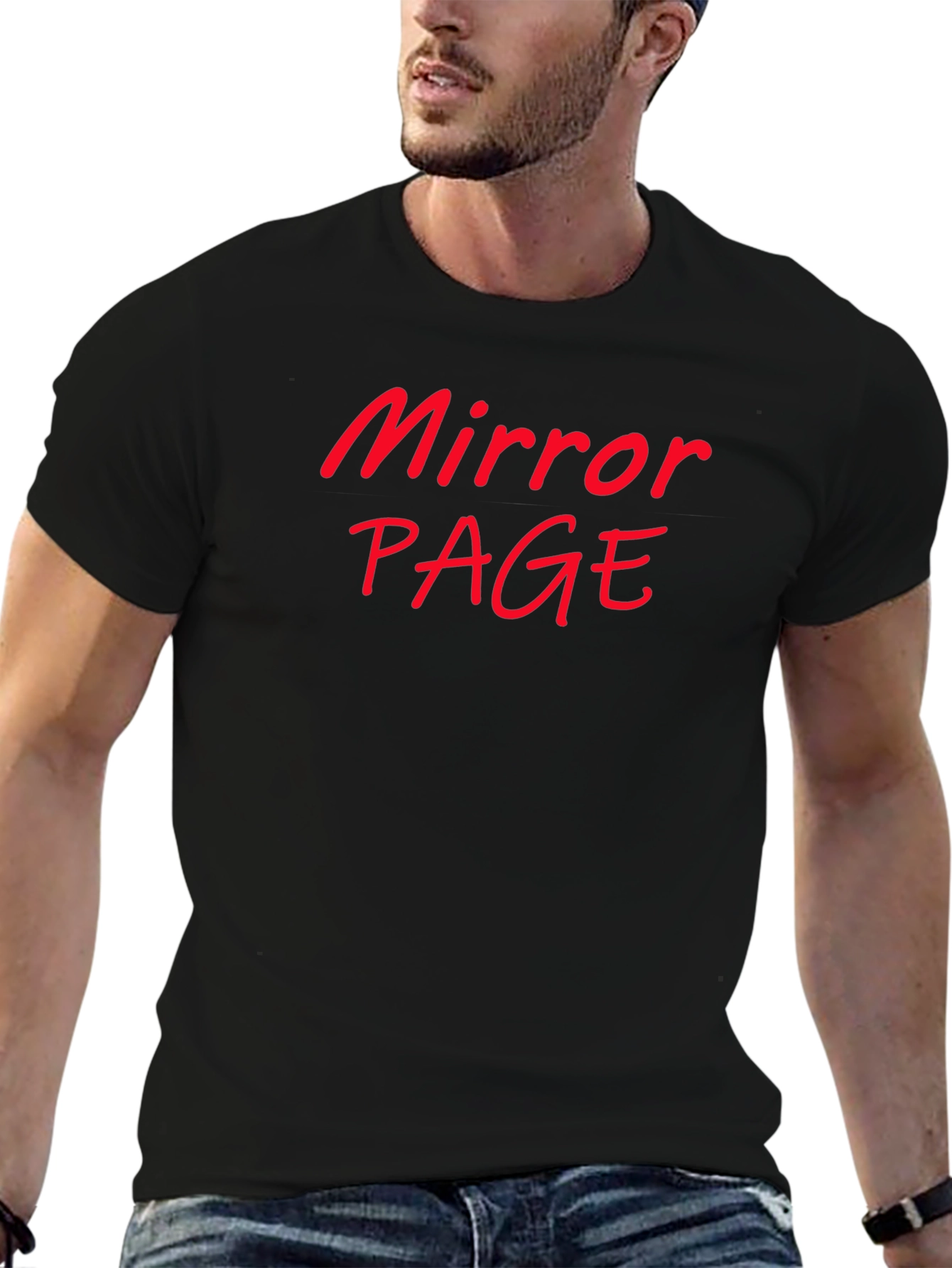 Mirror Page Black Cotton Graphic Tee