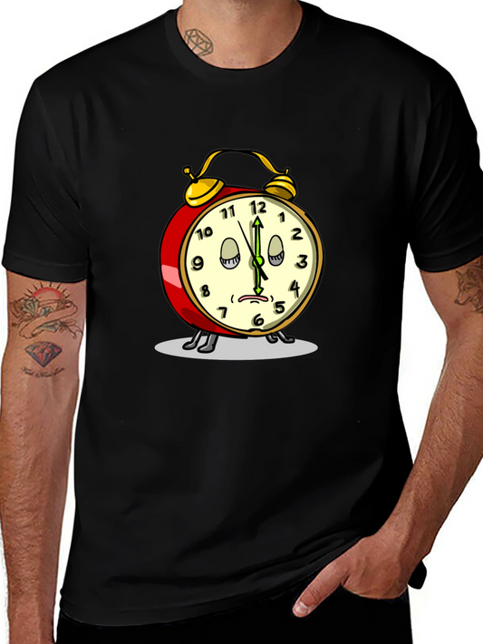 Funny Sleepy Alarm Clock Black T-Shirt