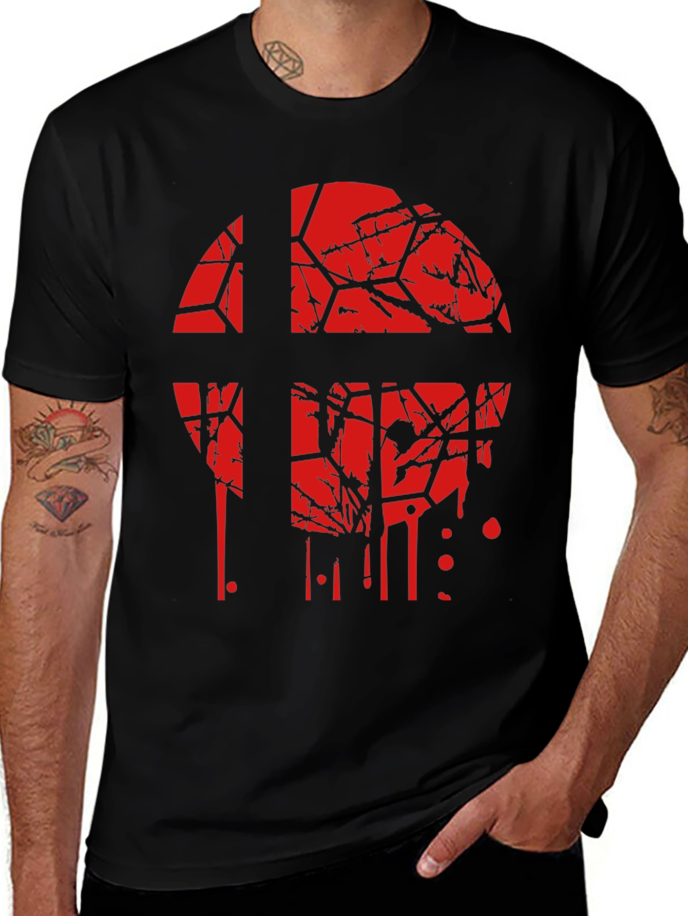 Smash Bros Shattered Logo Black T-Shirt