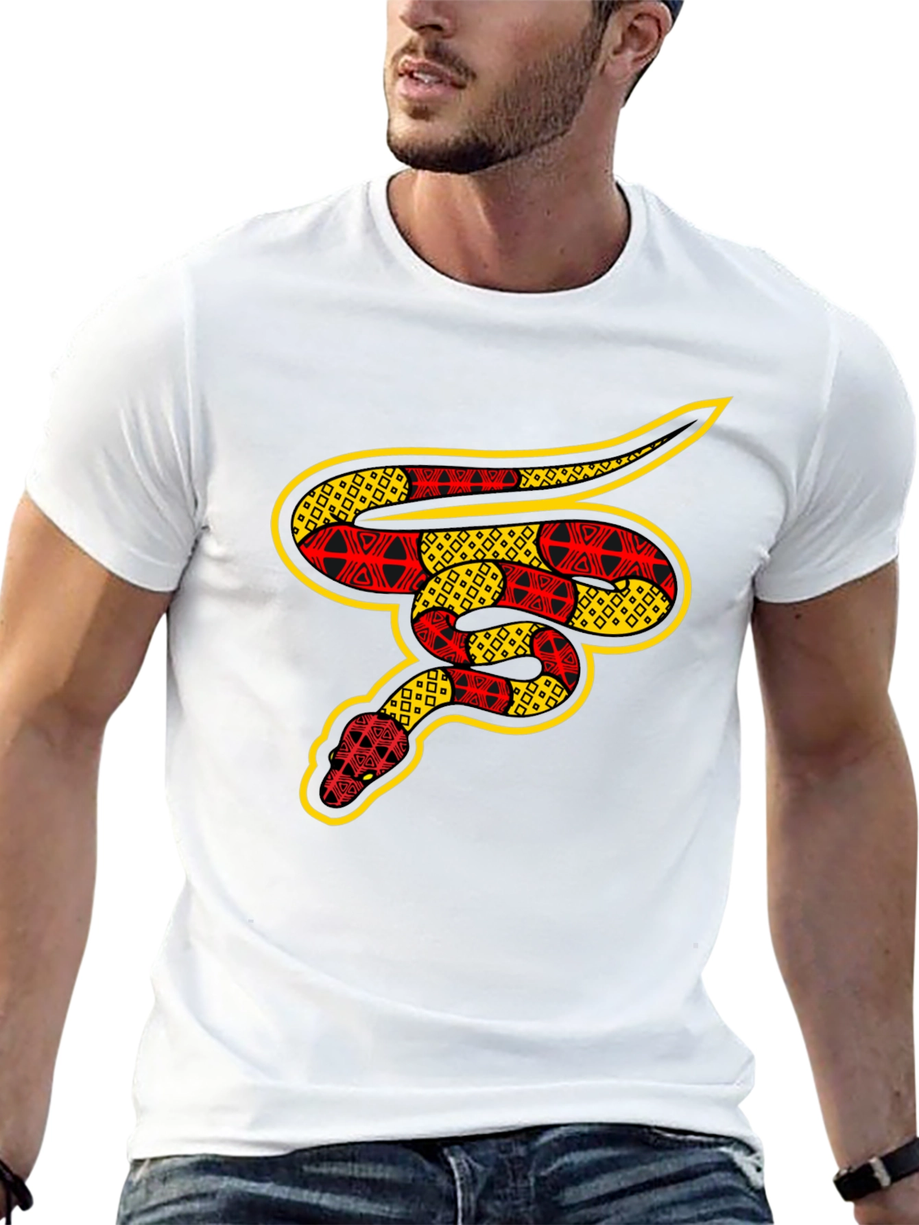 Patterned Snake Graphic T-Shirt