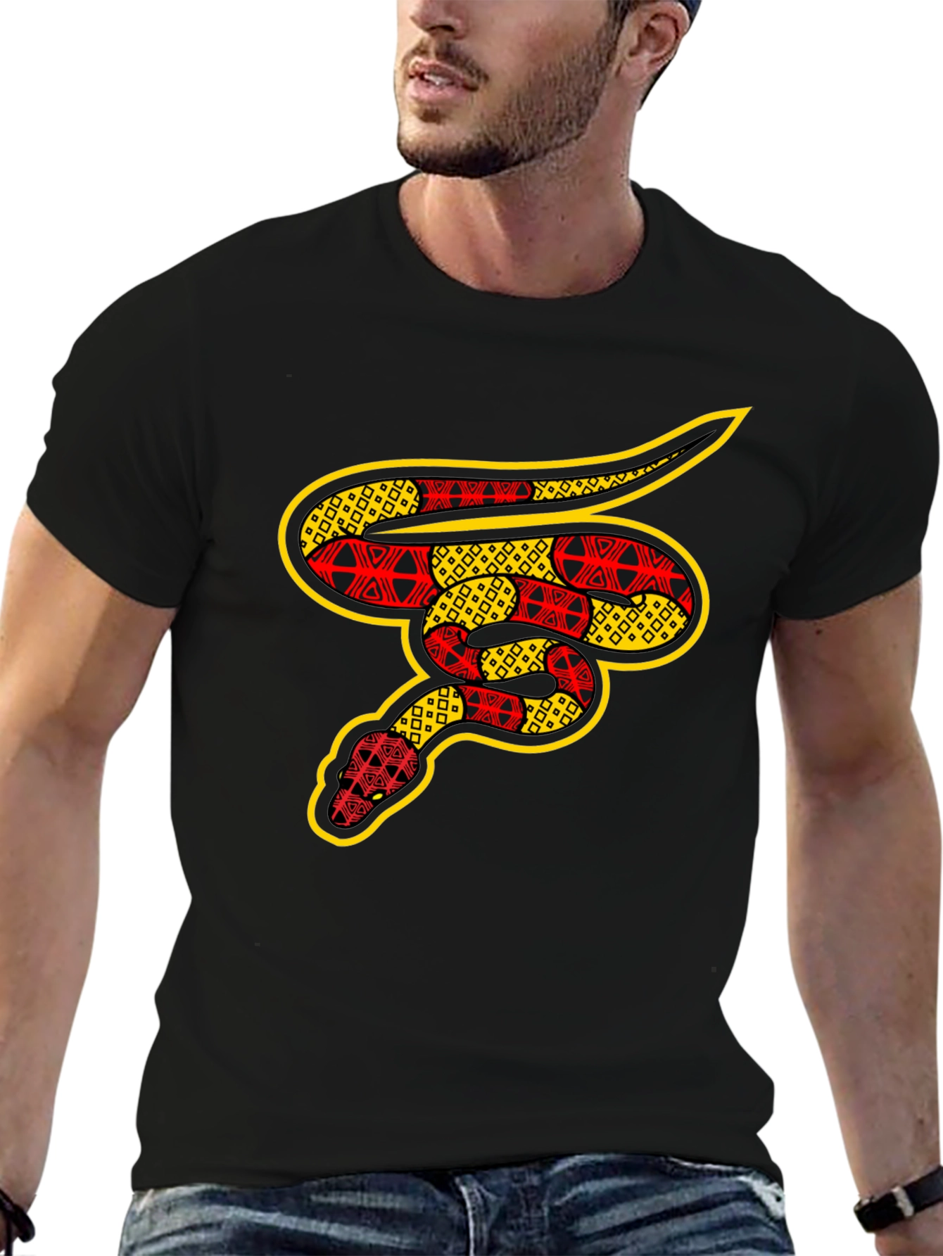 Patterned Snake Graphic T-Shirt