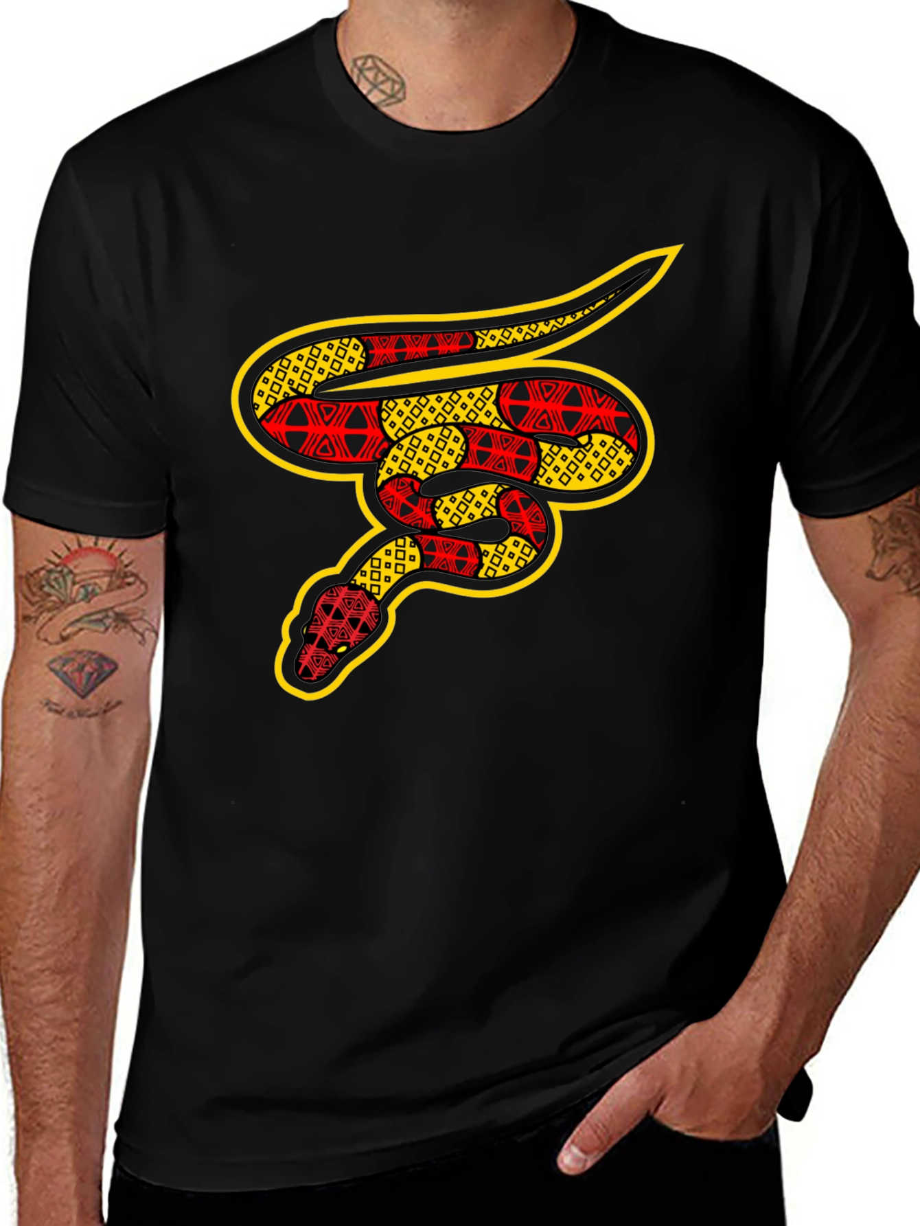 Patterned Snake Graphic T-Shirt