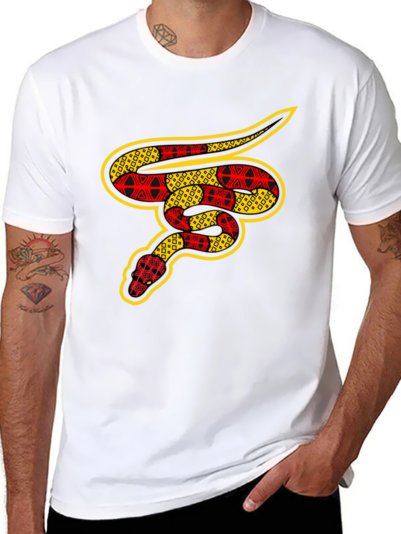Patterned Snake Graphic T-Shirt
