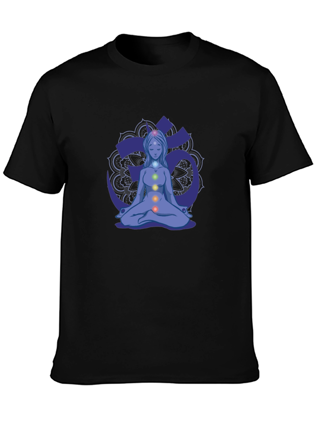 Chakra Meditation Graphic Tee - Black