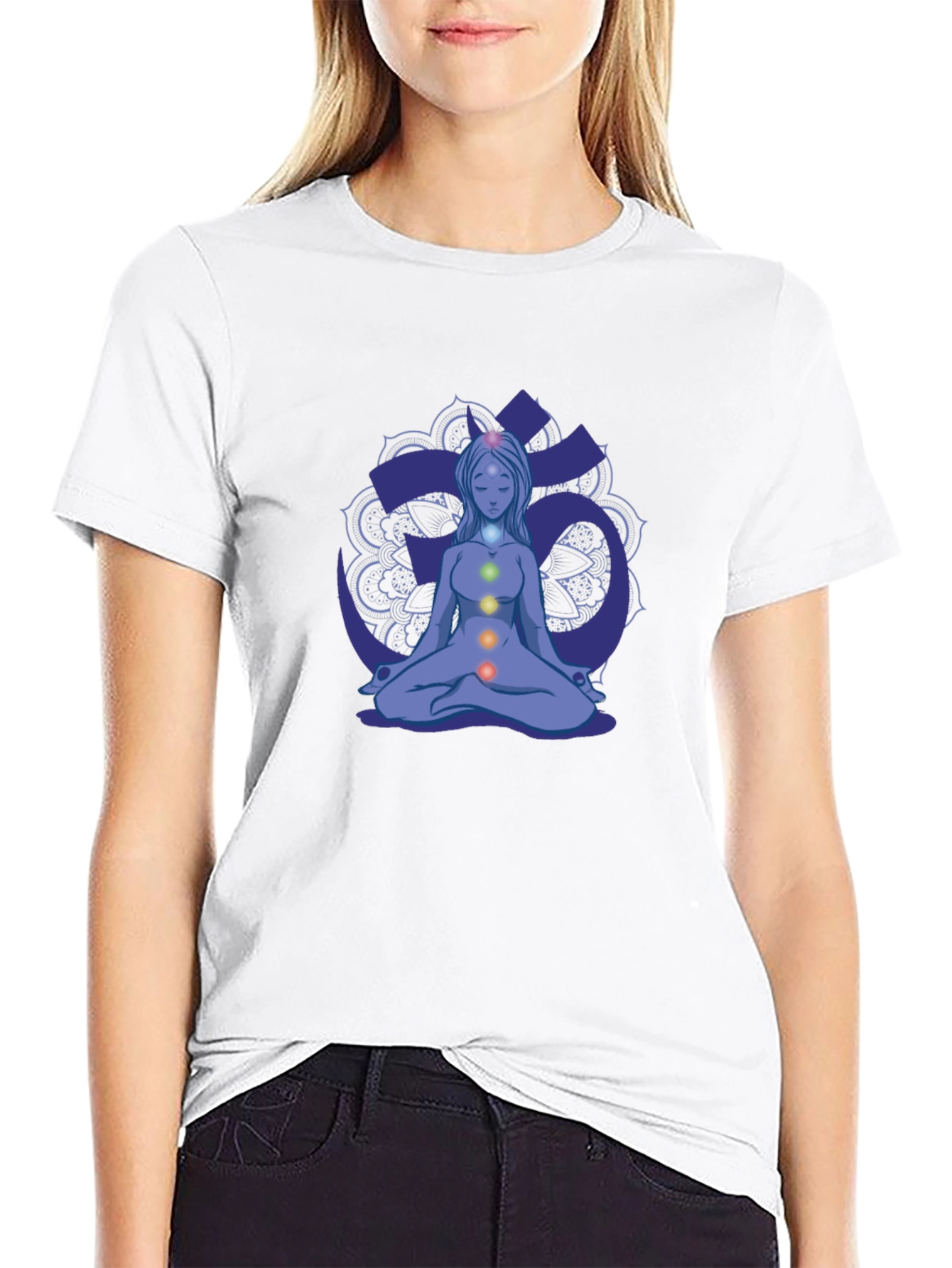 Chakra Meditation Graphic Tee - Black