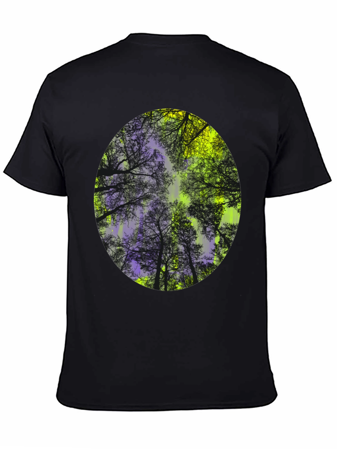 Nature Print Black T-Shirt