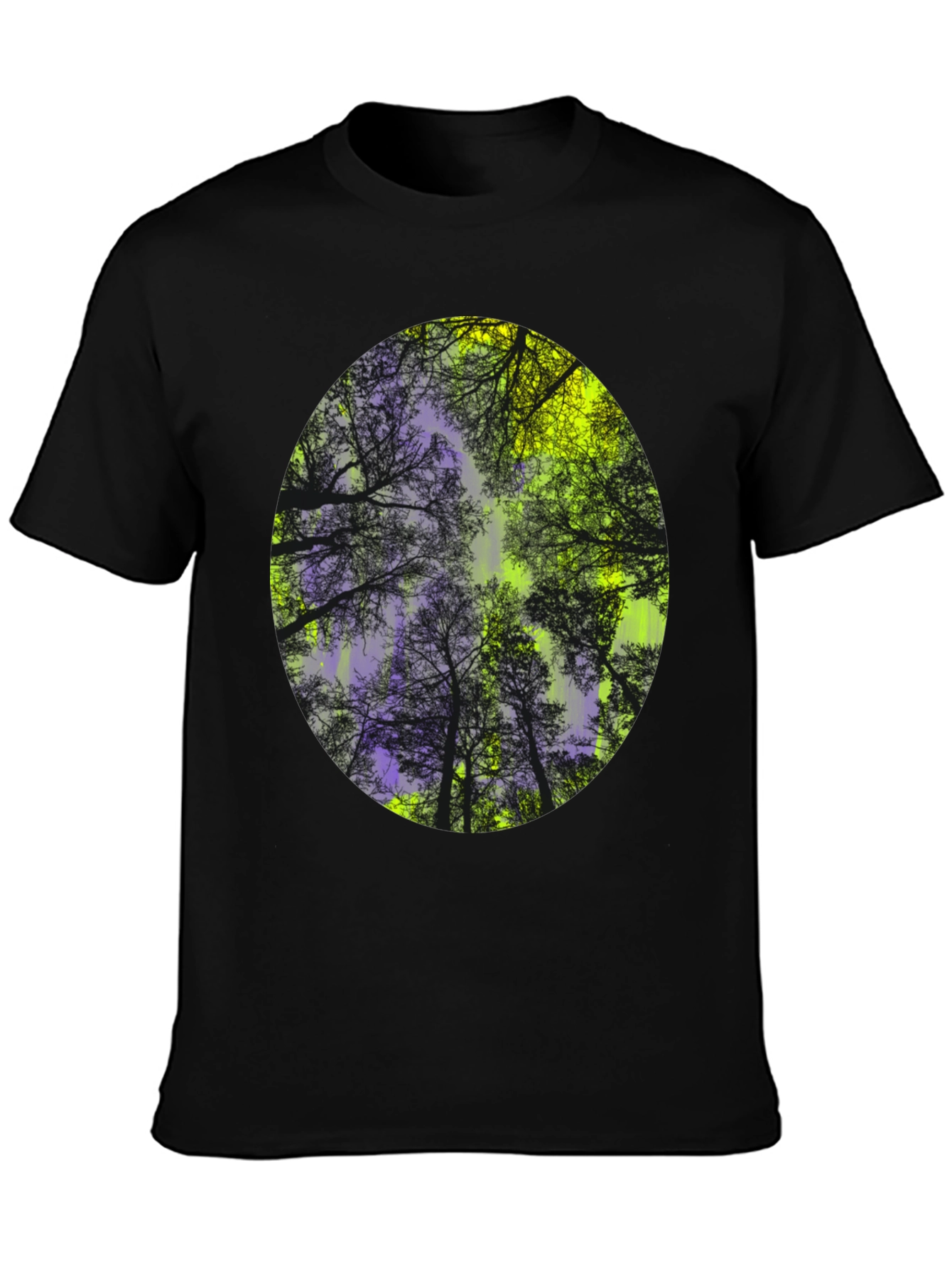 Nature Print Black T-Shirt