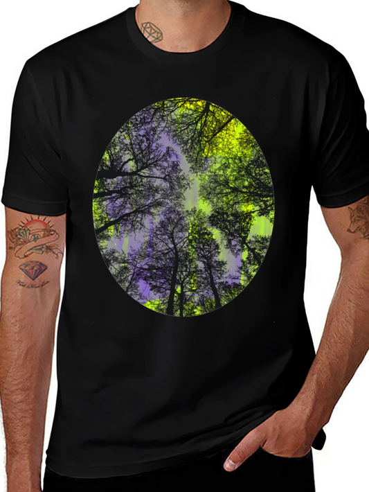 Nature Print Black T-Shirt