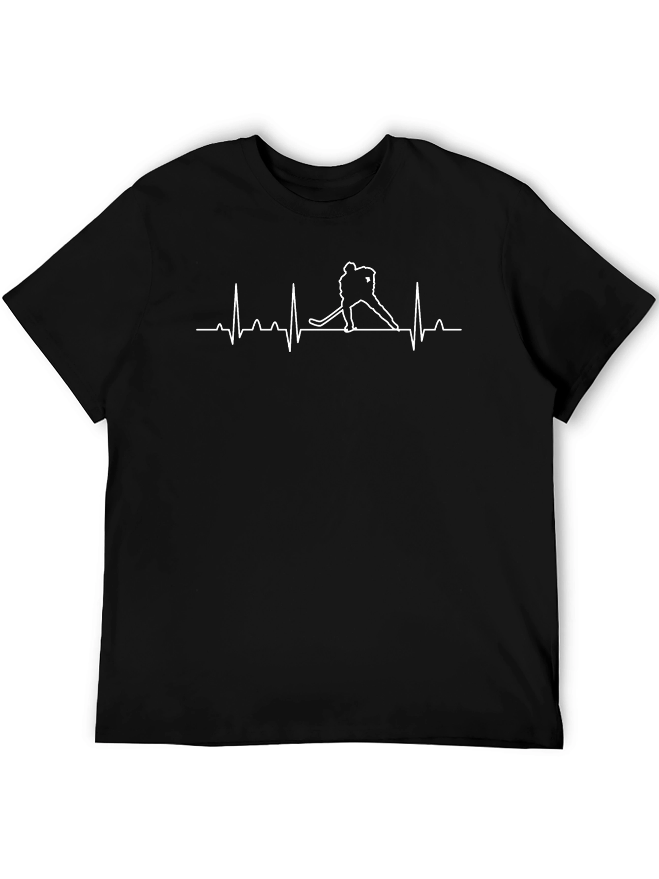 Hockey Heartbeat Tee - Black Cotton T-Shirt