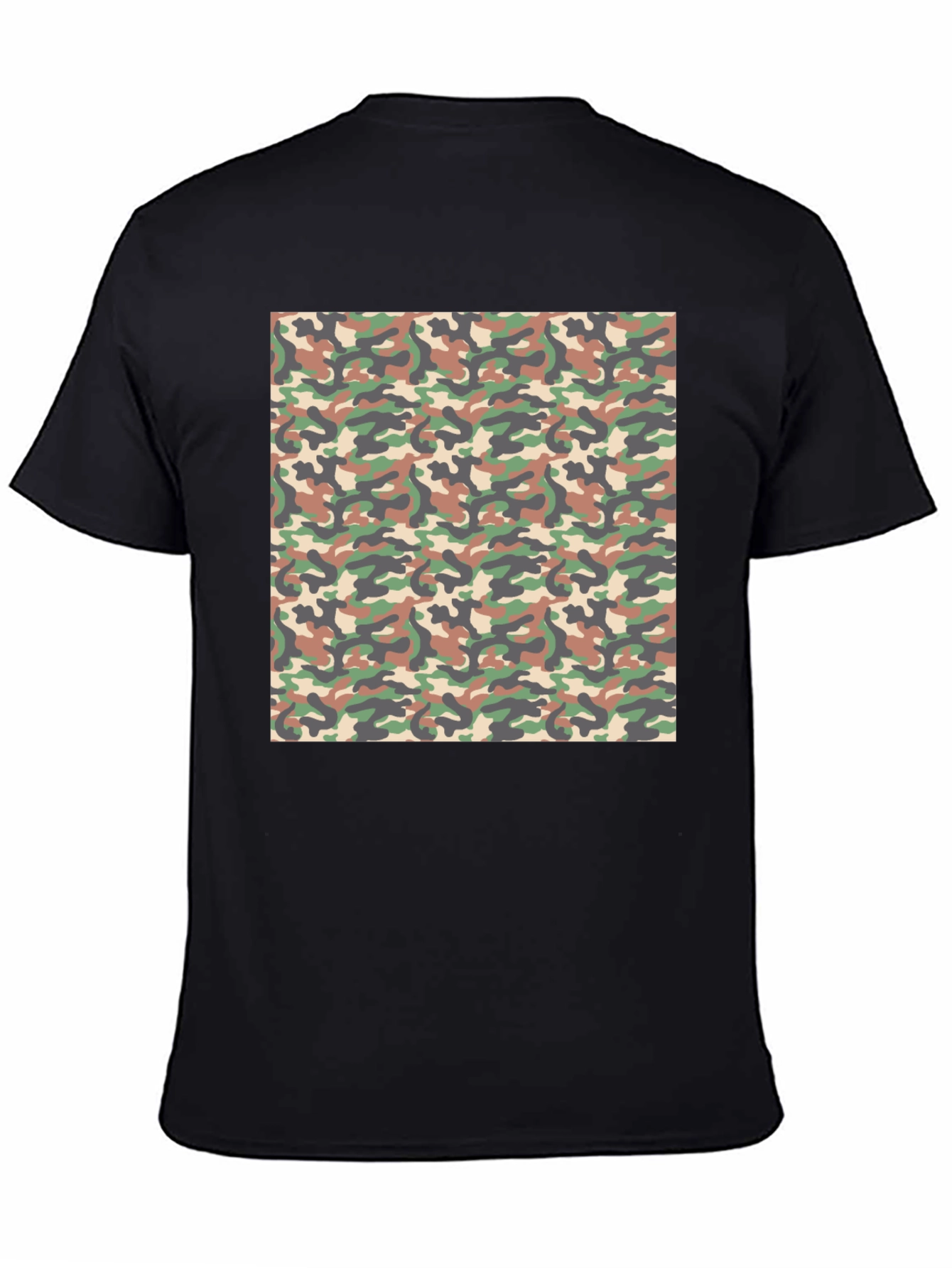 Camouflage Pattern Black T-Shirt