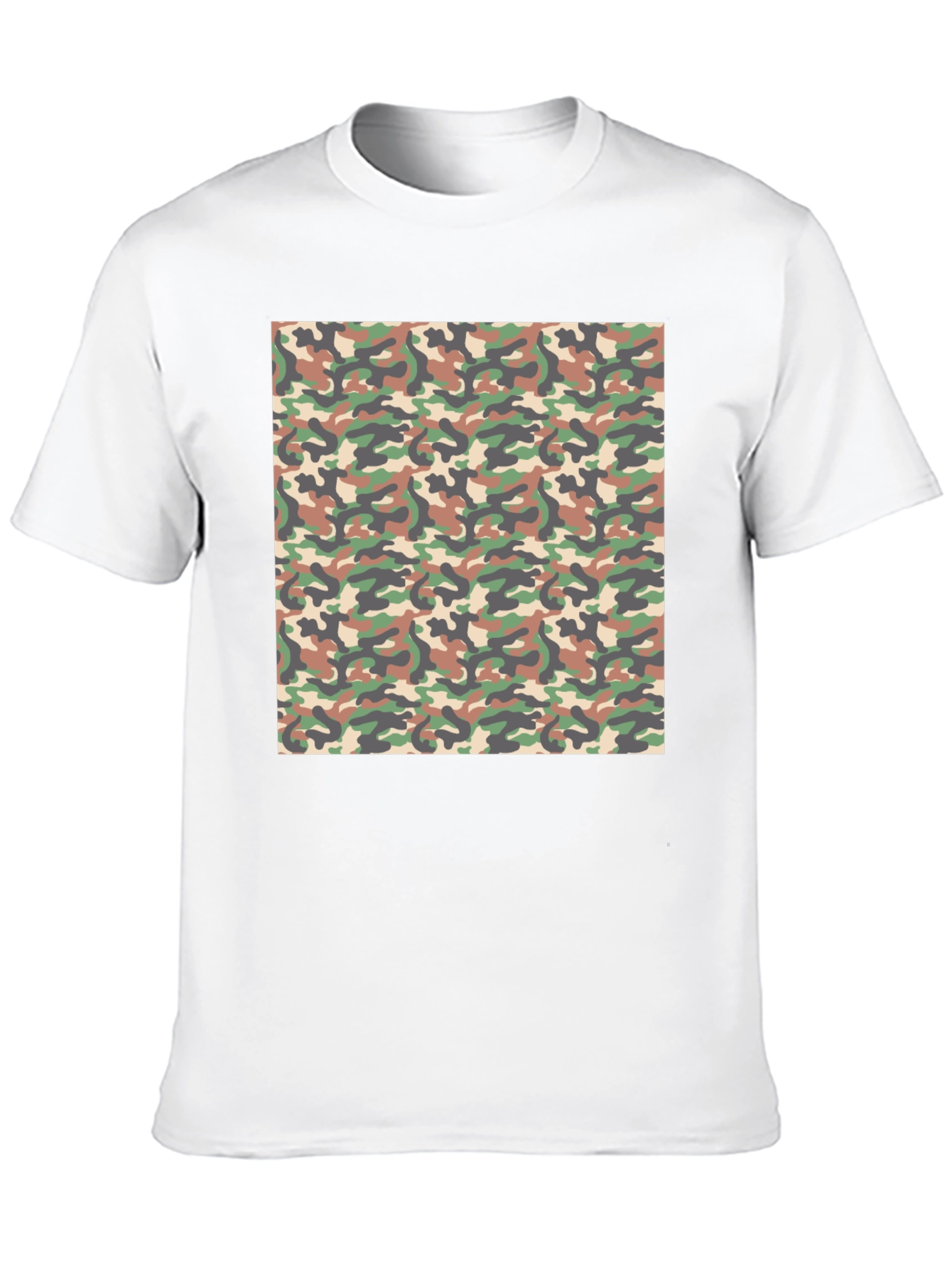 Camouflage Pattern Black T-Shirt