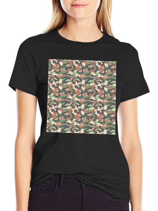 Camouflage Pattern Black T-Shirt