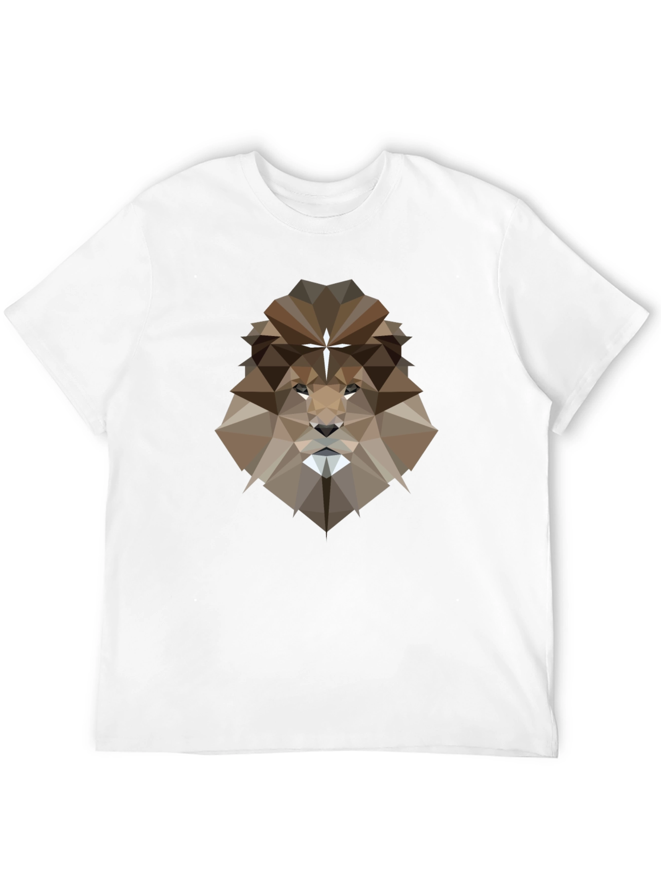 Geometric Lion Graphic Tee - Black