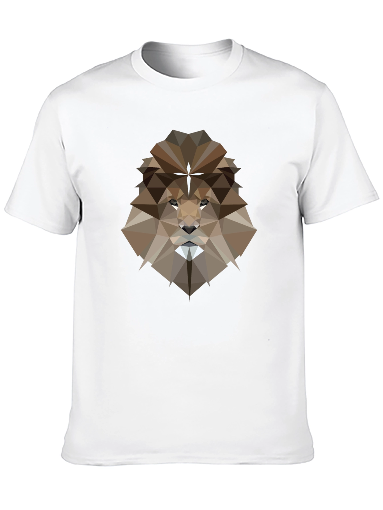 Geometric Lion Graphic Tee - Black