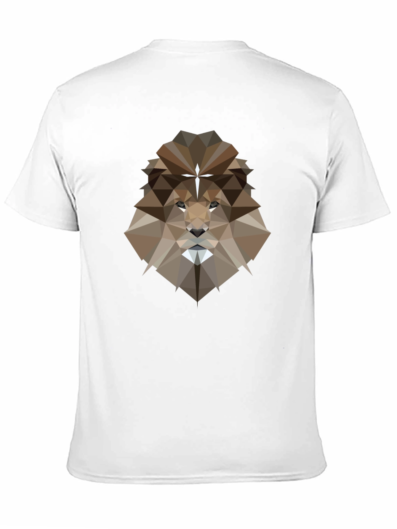 Geometric Lion Graphic Tee - Black