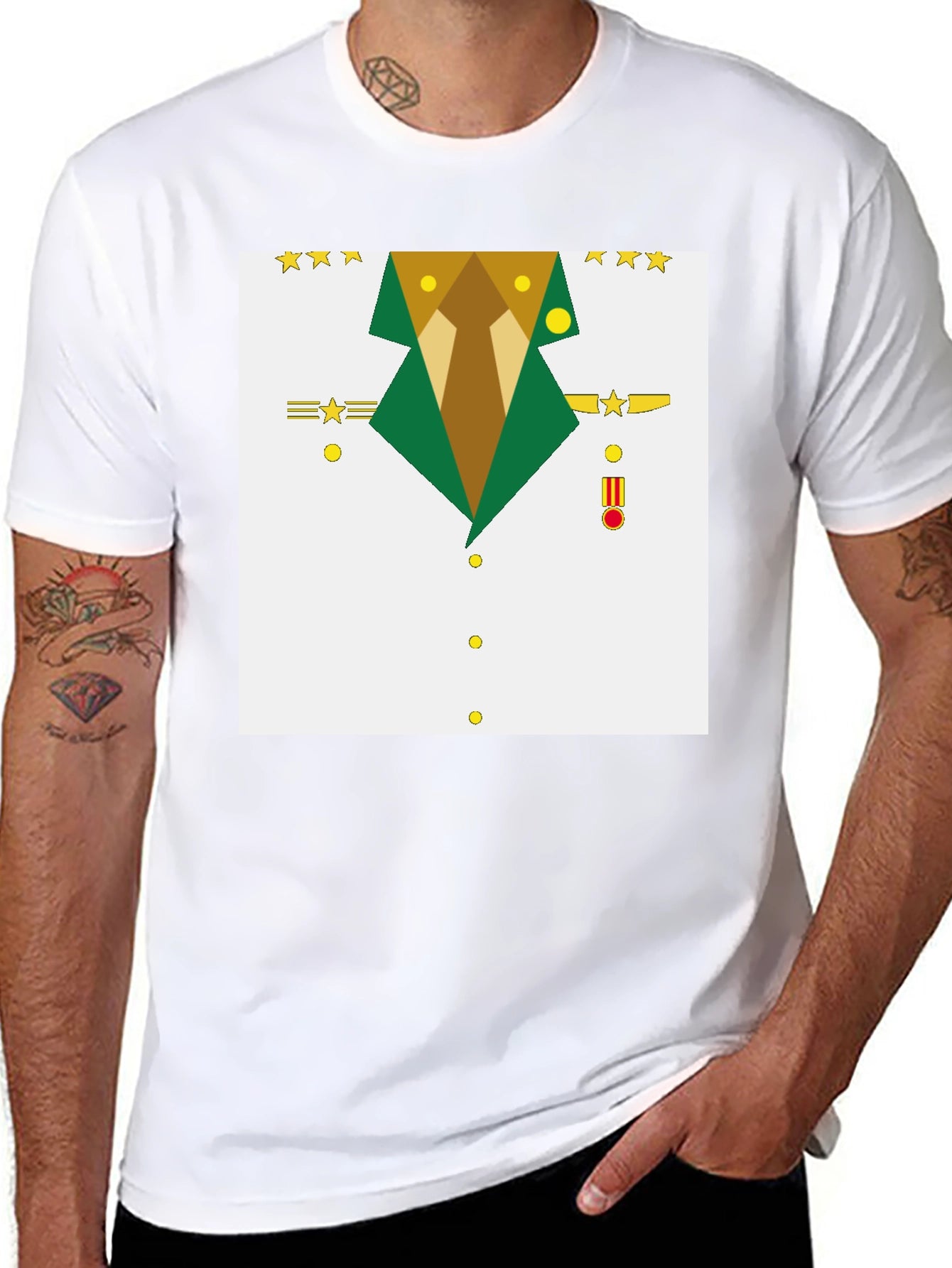 Geometric Military Uniform T-Shirt