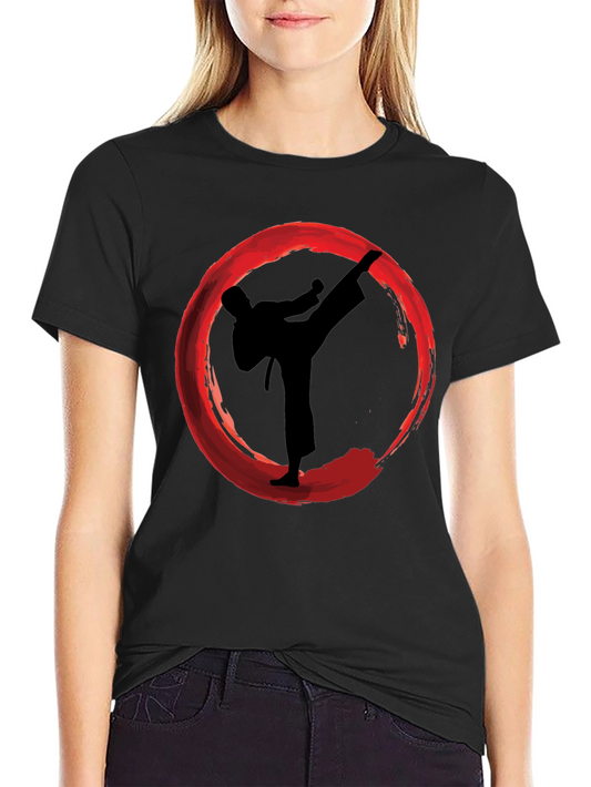 Karate Kick Enso Circle Graphic T-Shirt