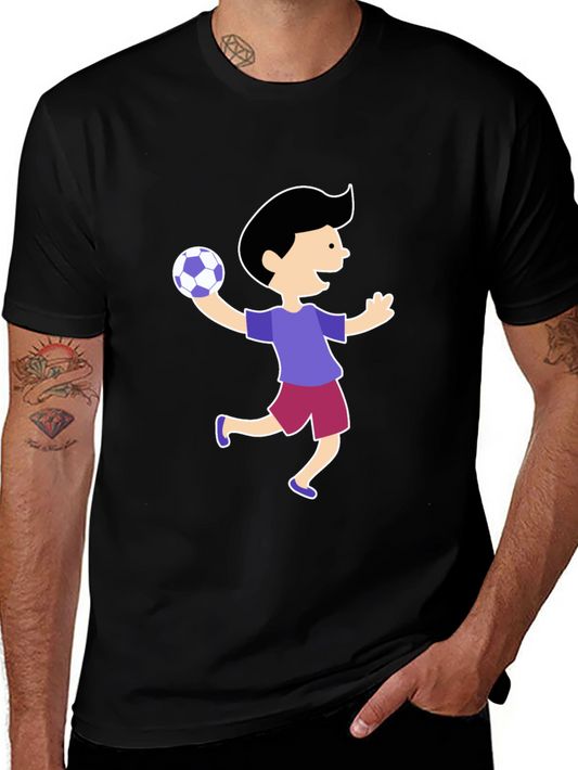 Fun Cartoon Boy T-Shirt - Black