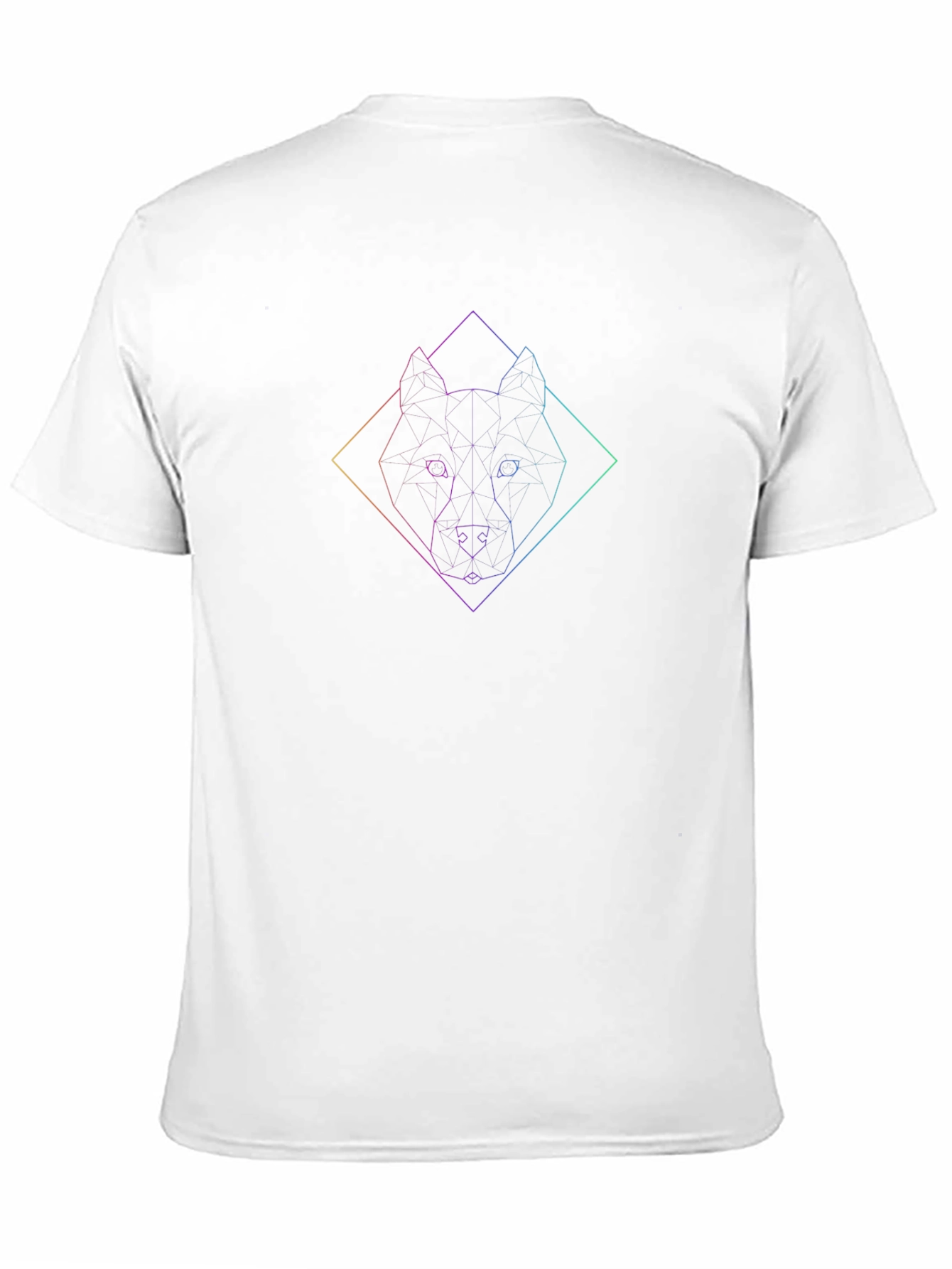 Geometric Wolf Graphic Black T-Shirt