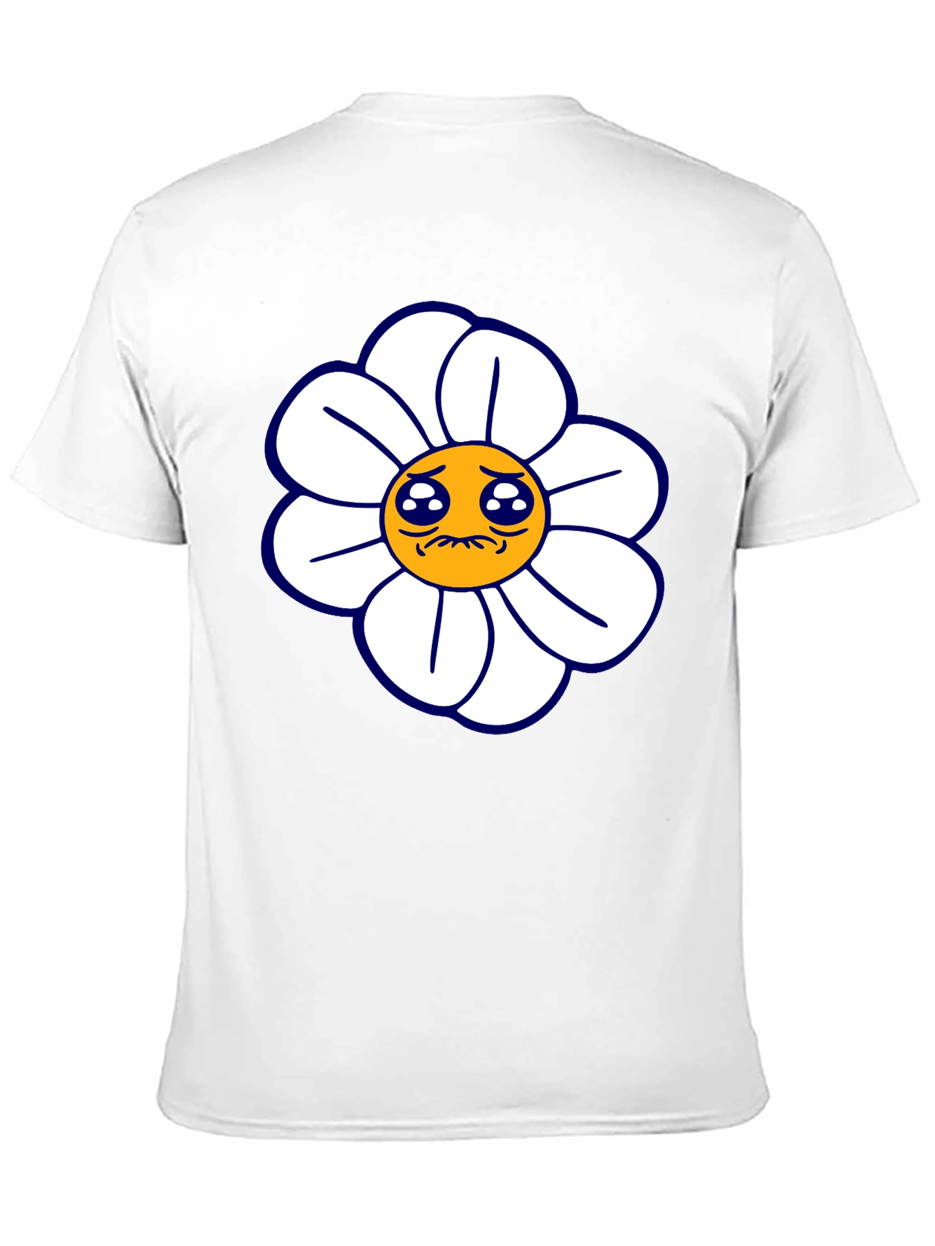 Sad Flower Graphic Tee - Black Casual T-Shirt
