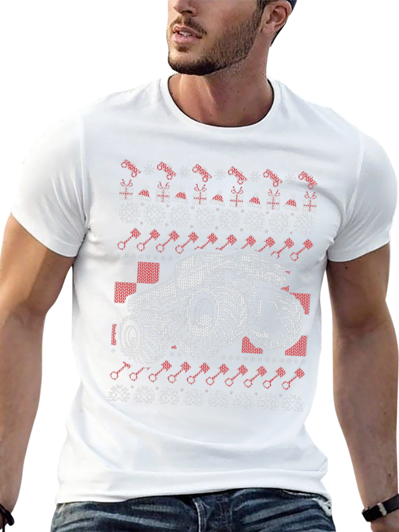 Monster Truck Ugly Christmas Sweater T-Shirt