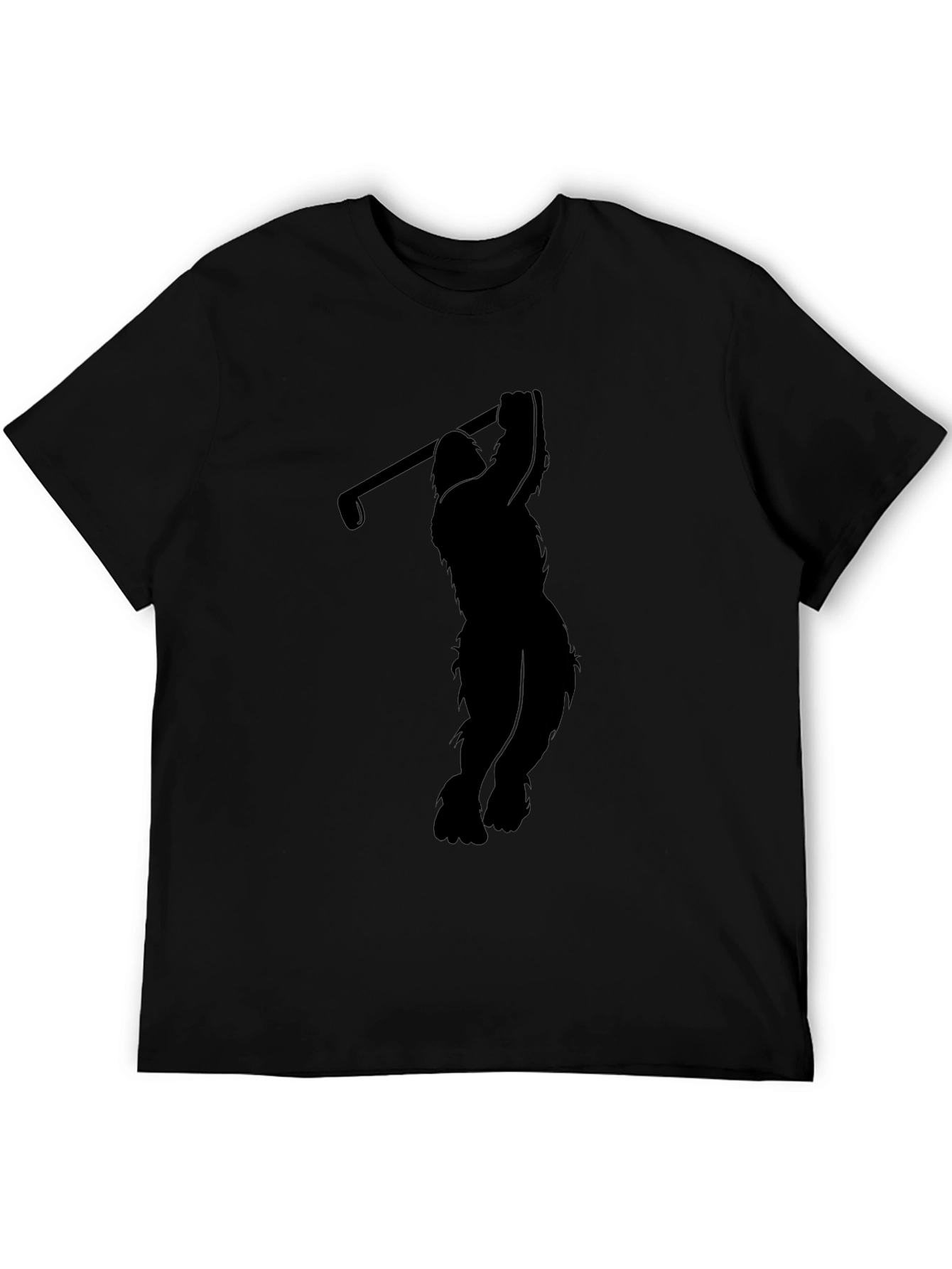 Sasquatch Golf Swing Black T-Shirt