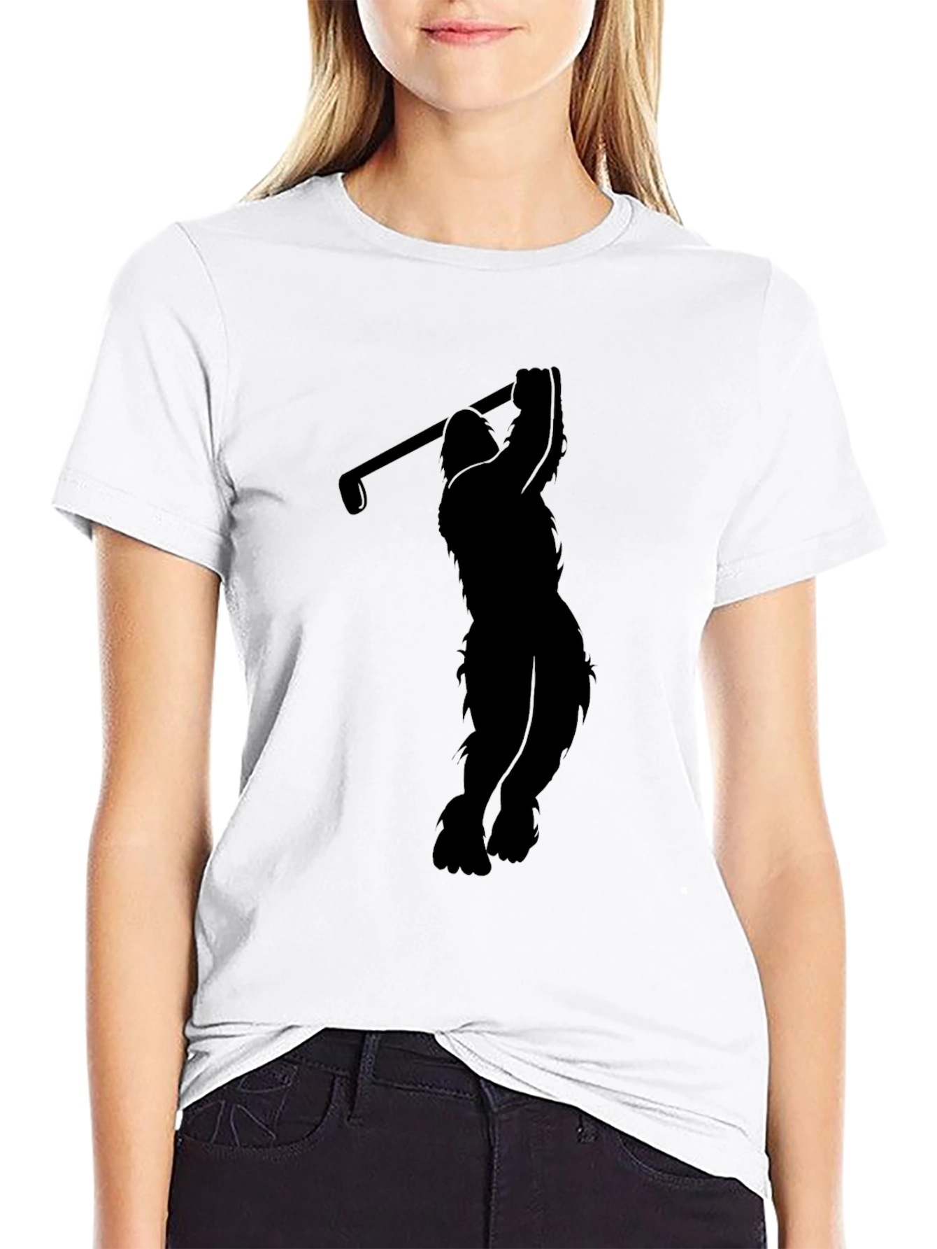 Sasquatch Golf Swing Black T-Shirt