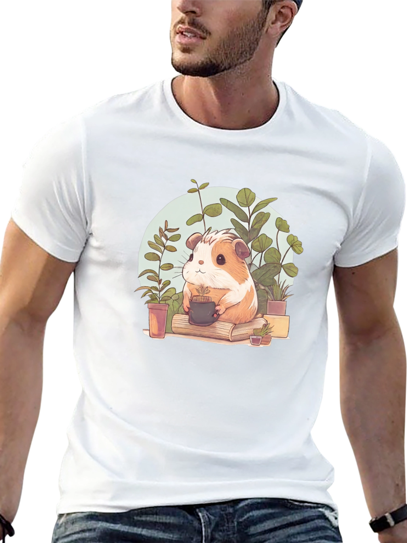 Cute Guinea Pig Gardener Graphic Tee