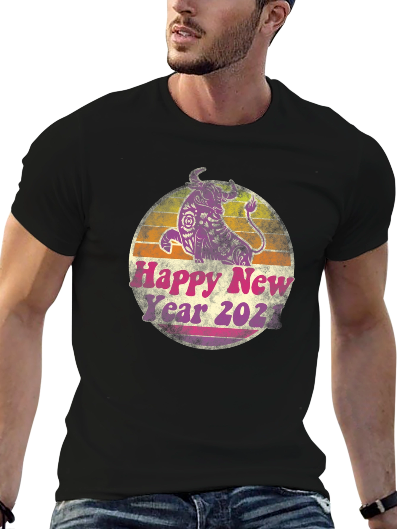 Happy New Year 2021 Bull Graphic Tee