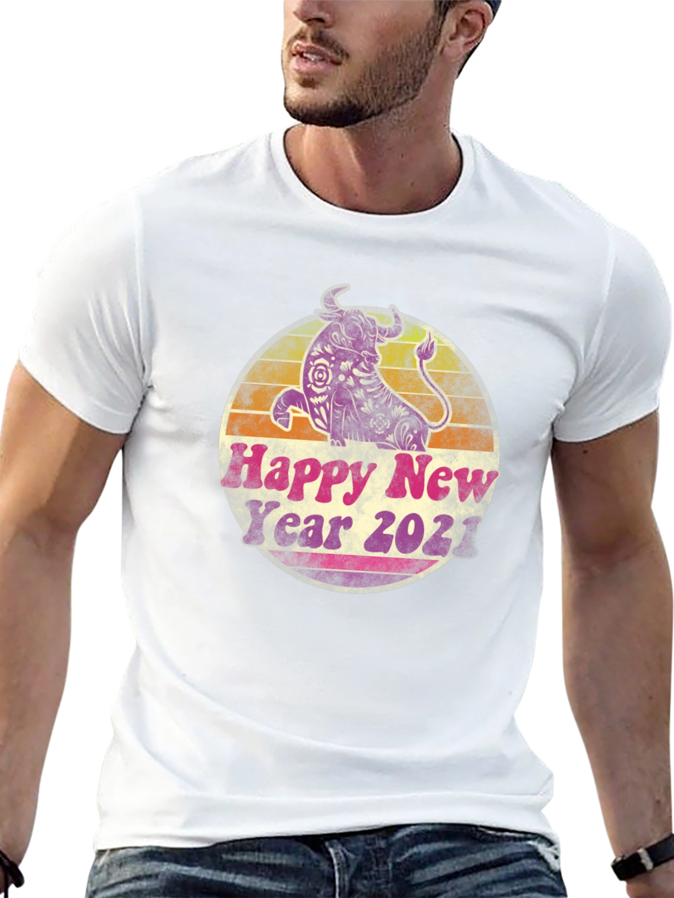 Happy New Year 2021 Bull Graphic Tee
