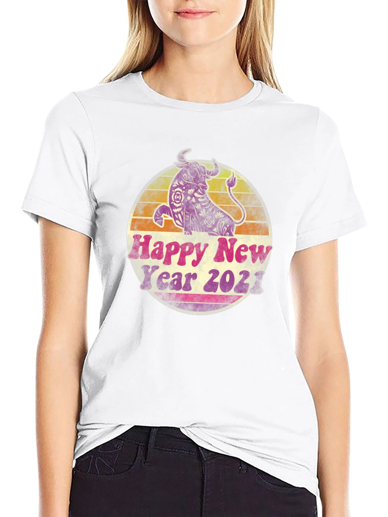 Happy New Year 2021 Bull Graphic Tee