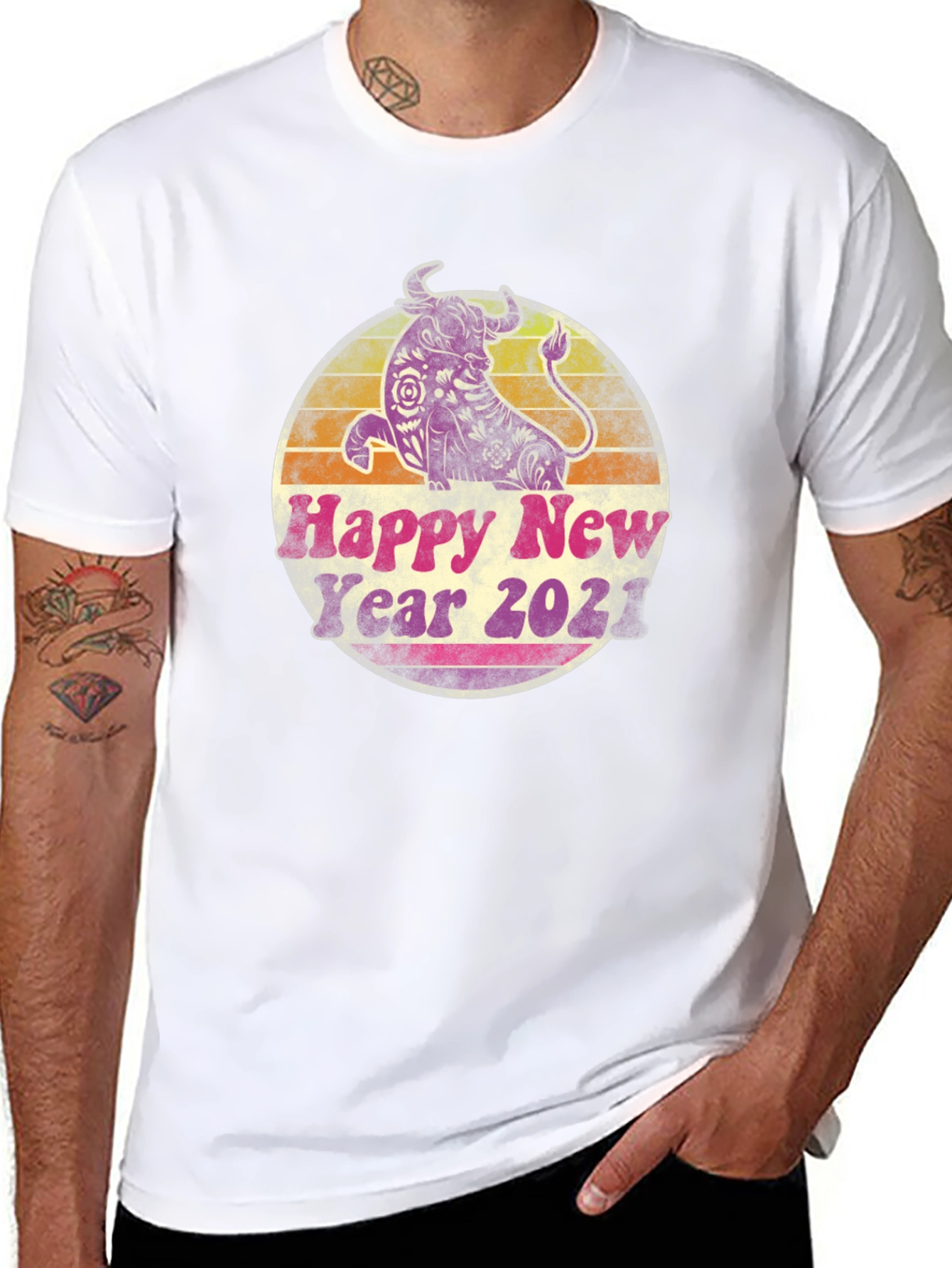Happy New Year 2021 Bull Graphic Tee