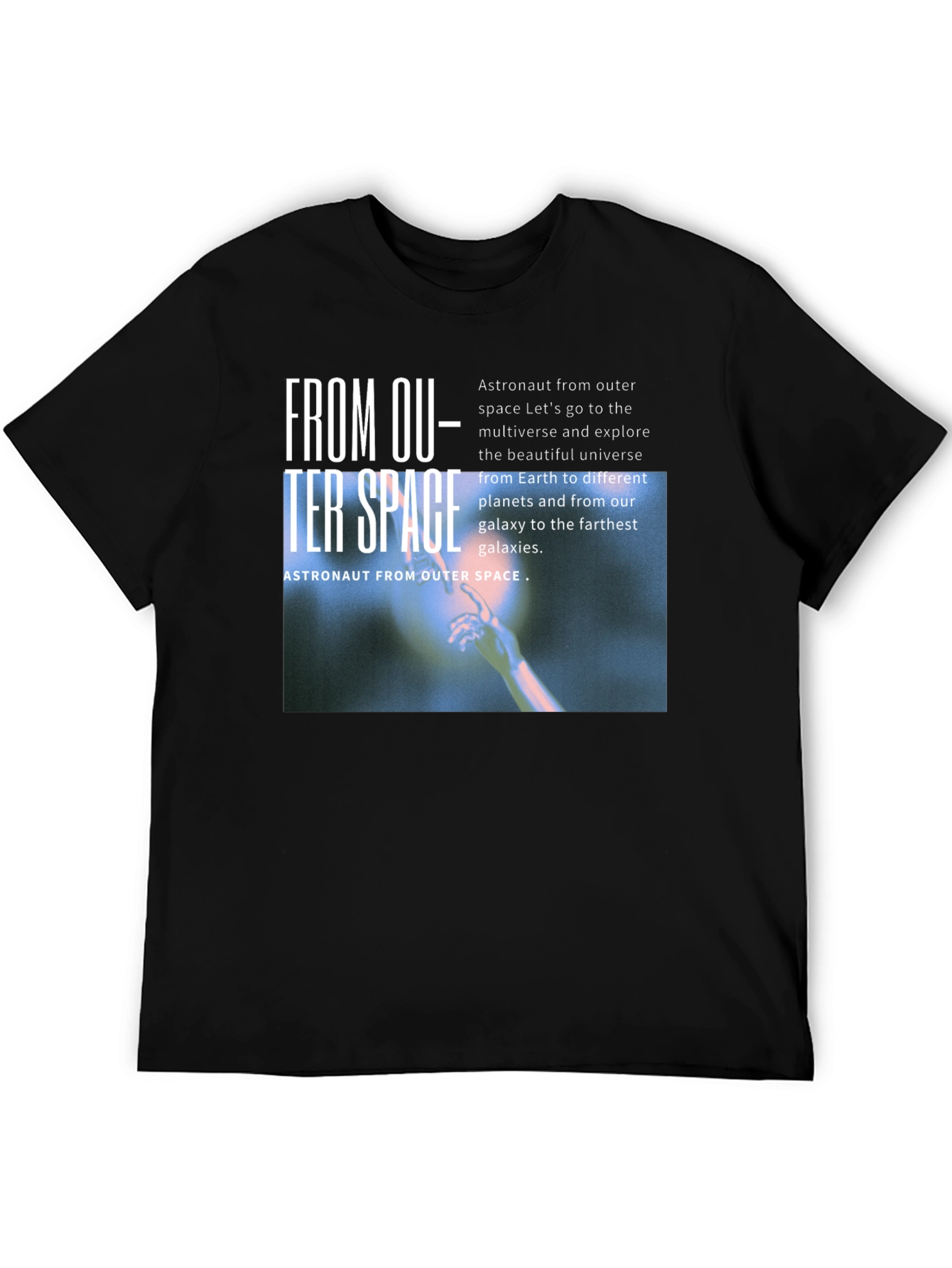 Outer Space Astronaut Black T-Shirt