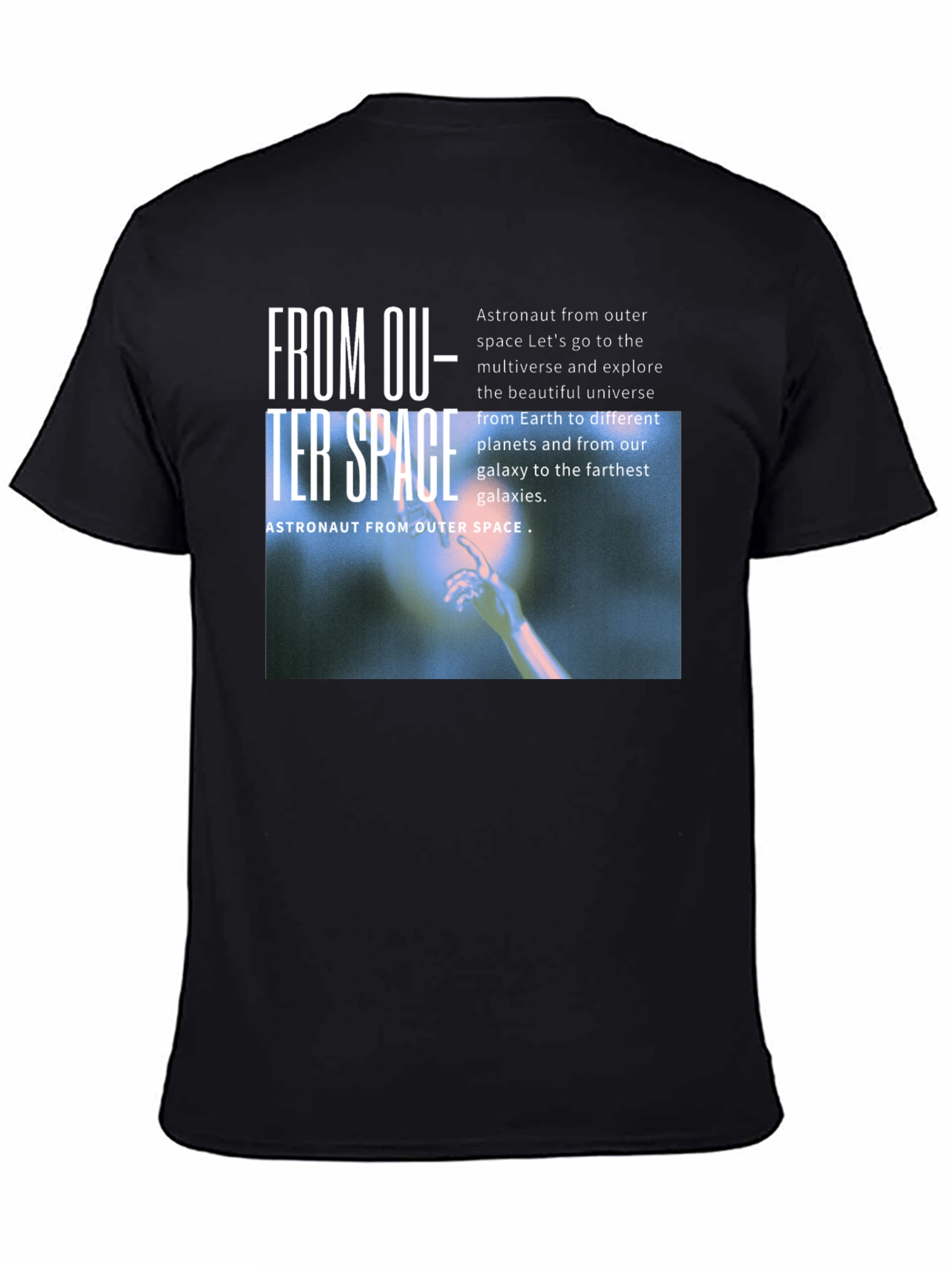 Outer Space Astronaut Black T-Shirt