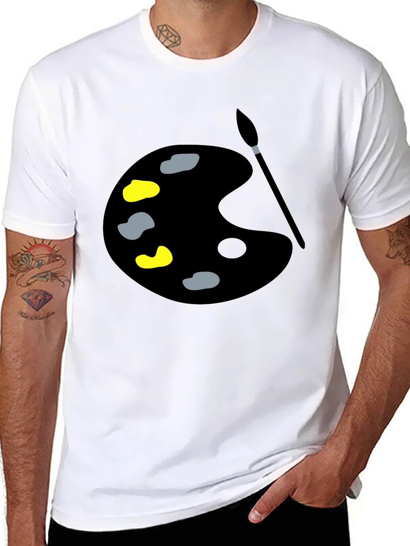 Artist Palette Graphic Tee - Black Cotton Comfort