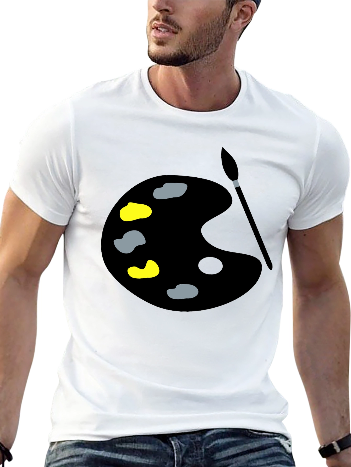 Artist Palette Graphic Tee - Black Cotton Comfort