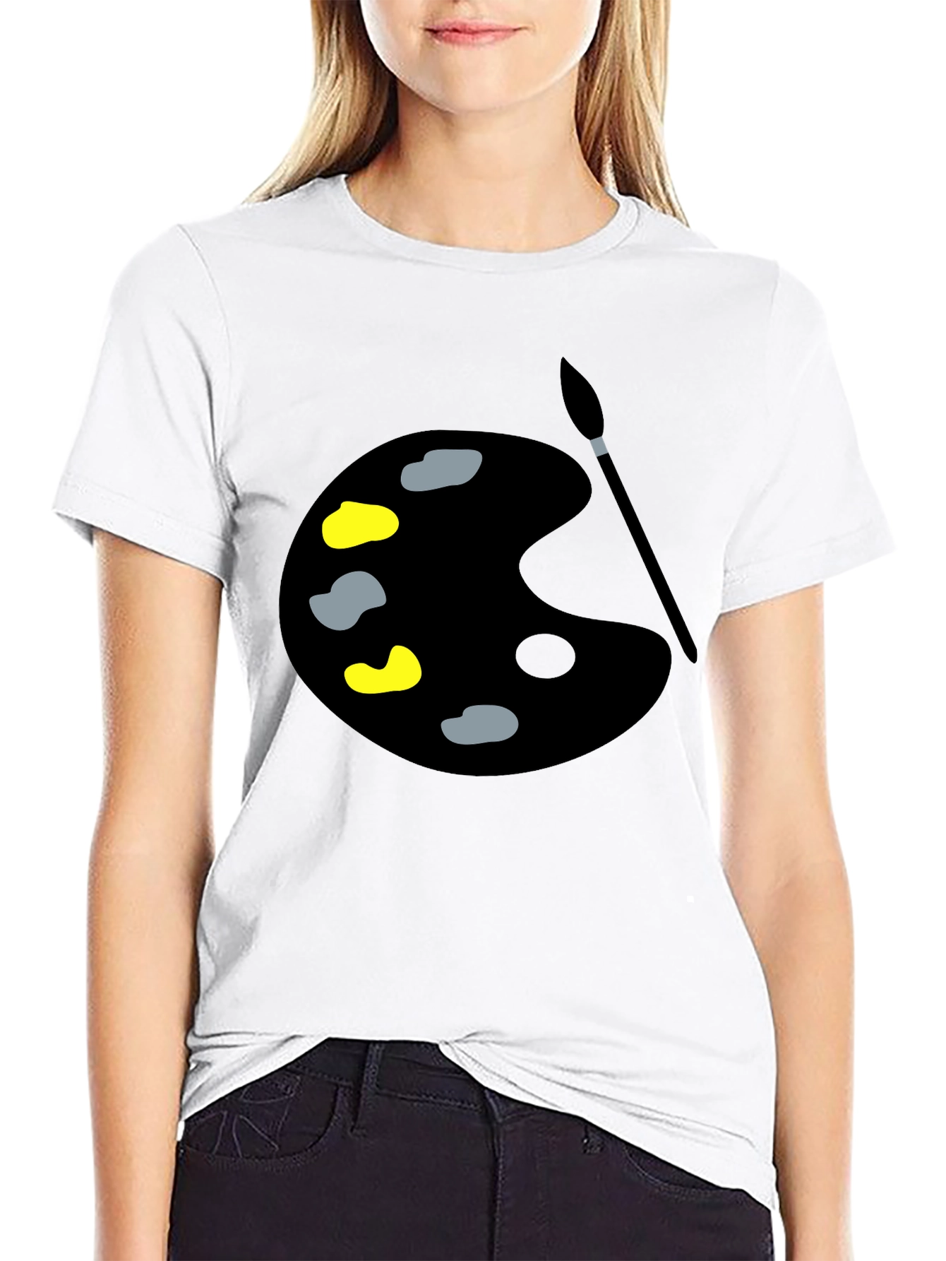 Artist Palette Graphic Tee - Black Cotton Comfort