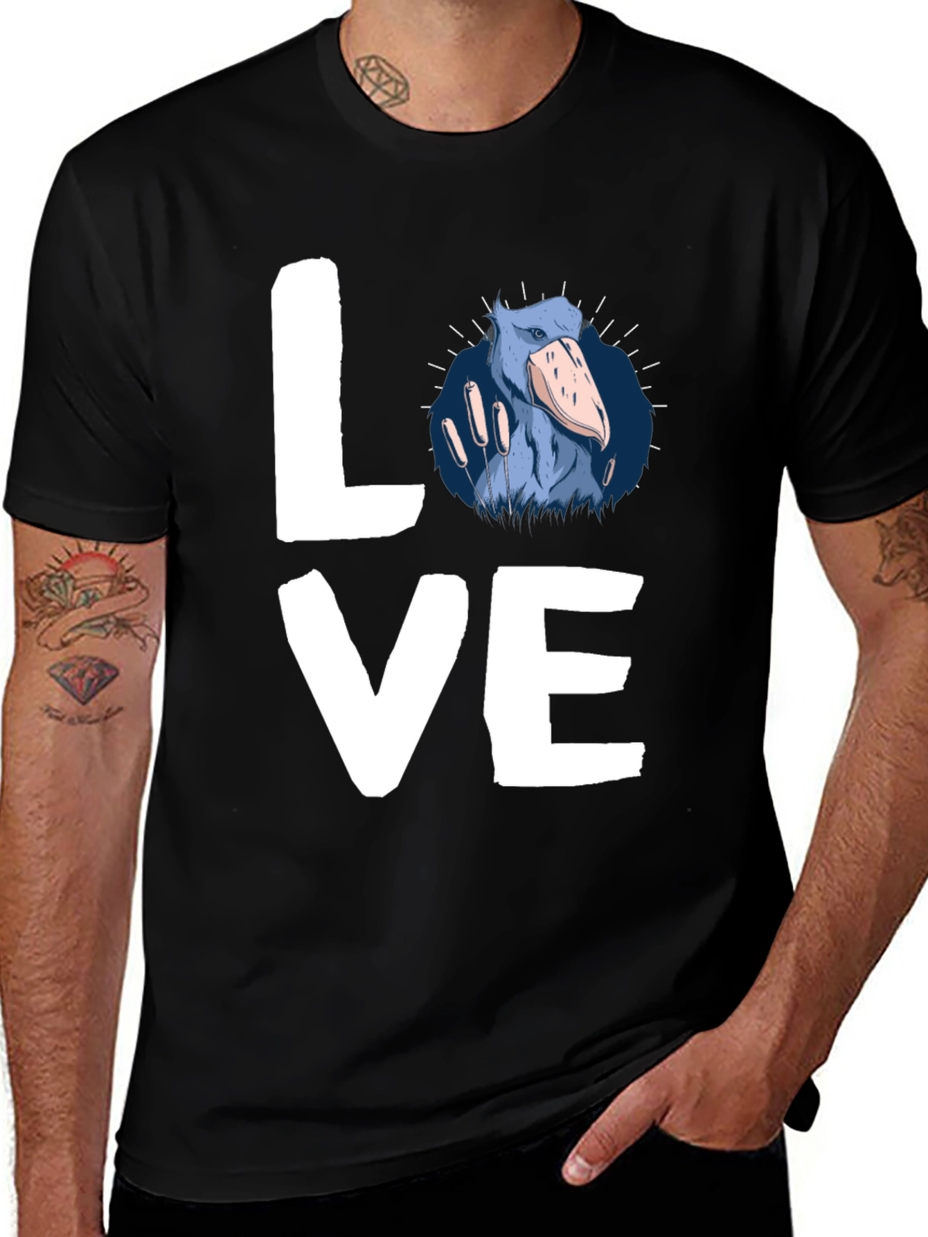 Shoebill Stork LOVE Graphic T-Shirt