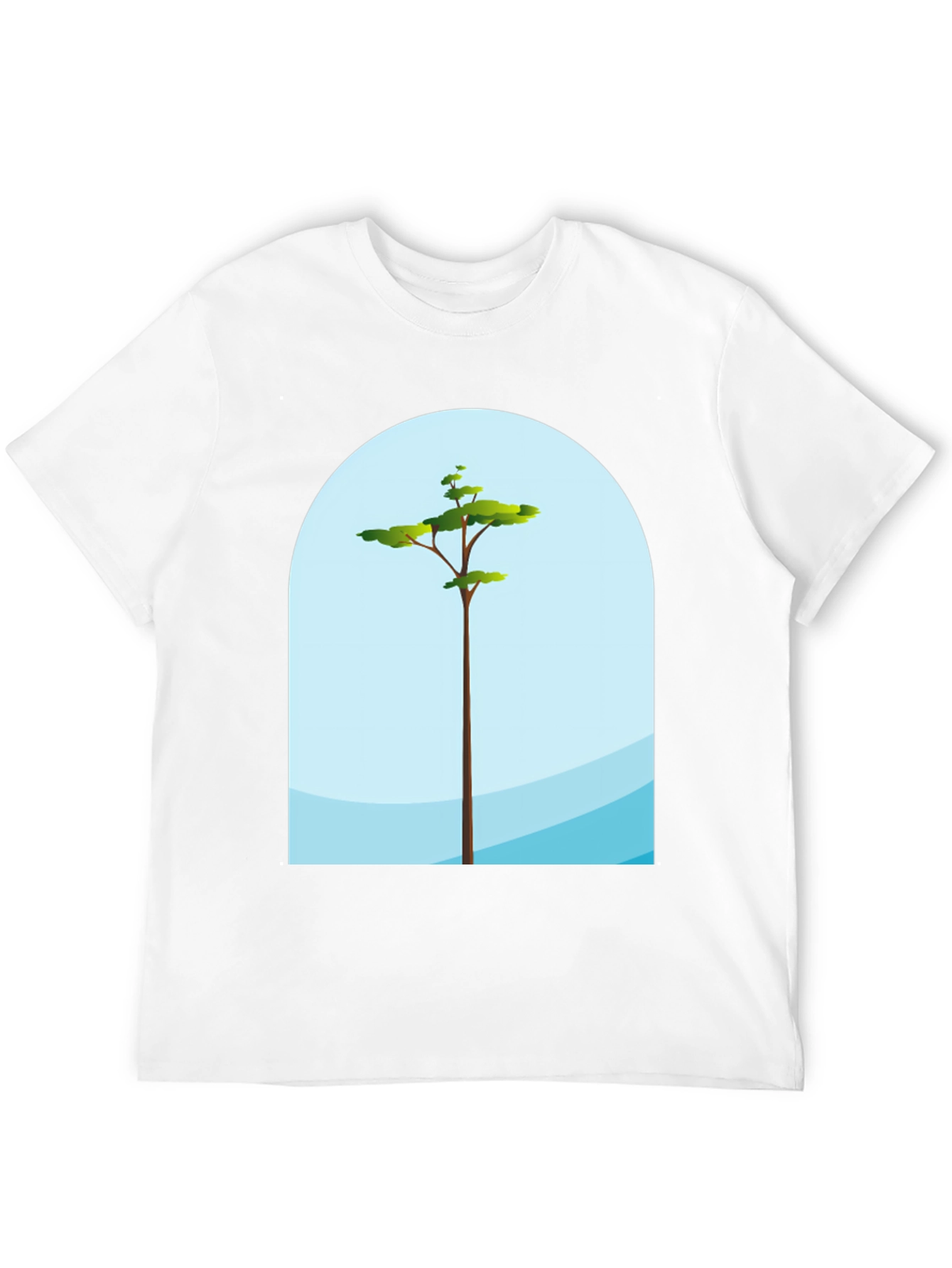 Modern Tree Graphic Black T-Shirt