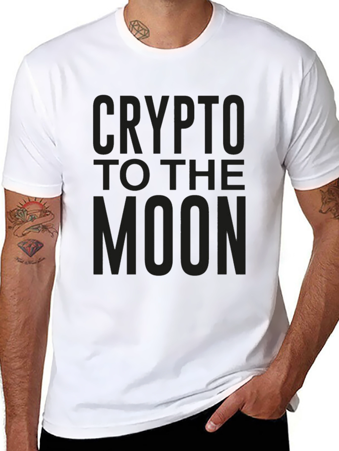 Crypto to the Moon Black Graphic Tee