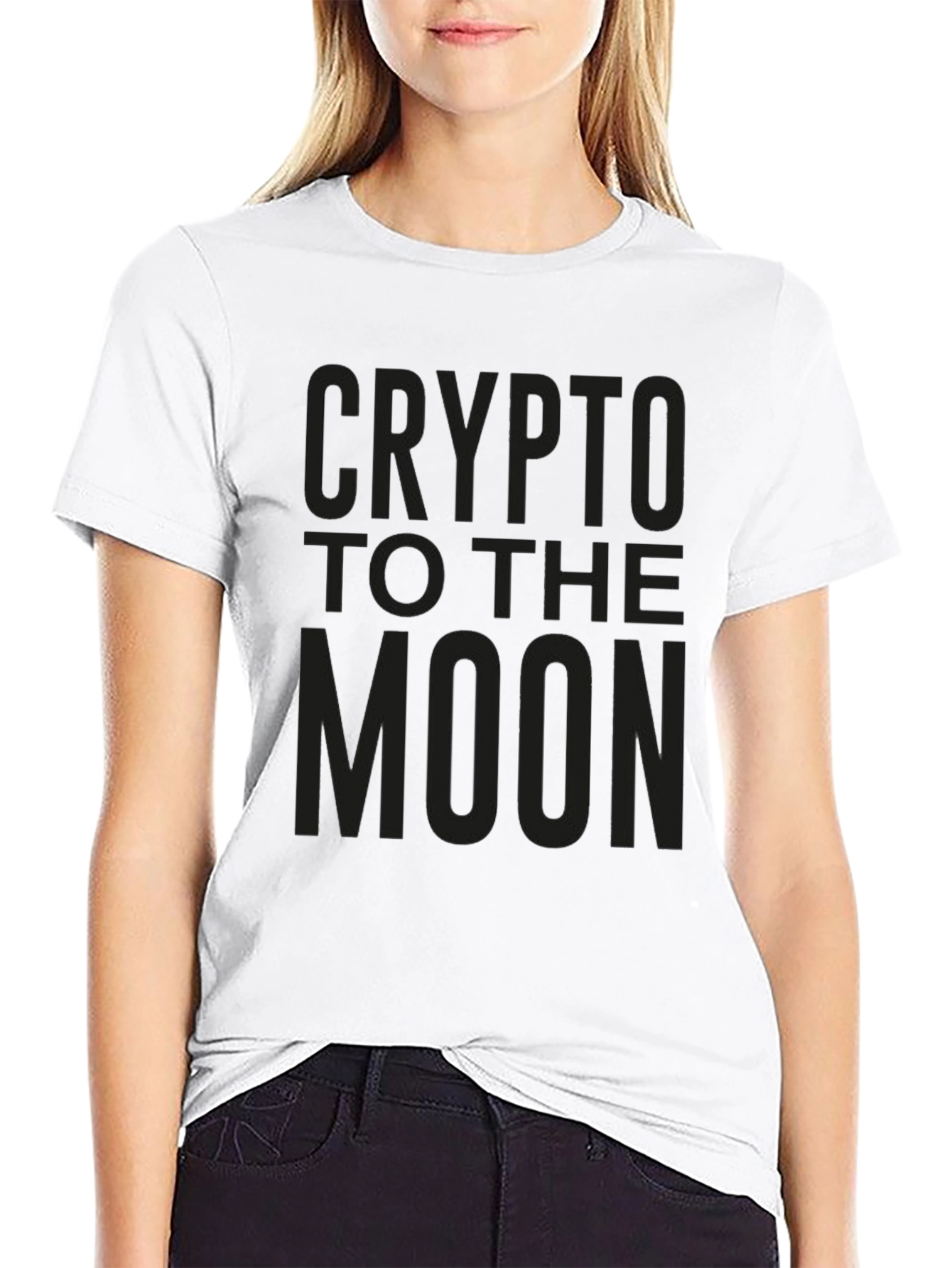 Crypto to the Moon Black Graphic Tee